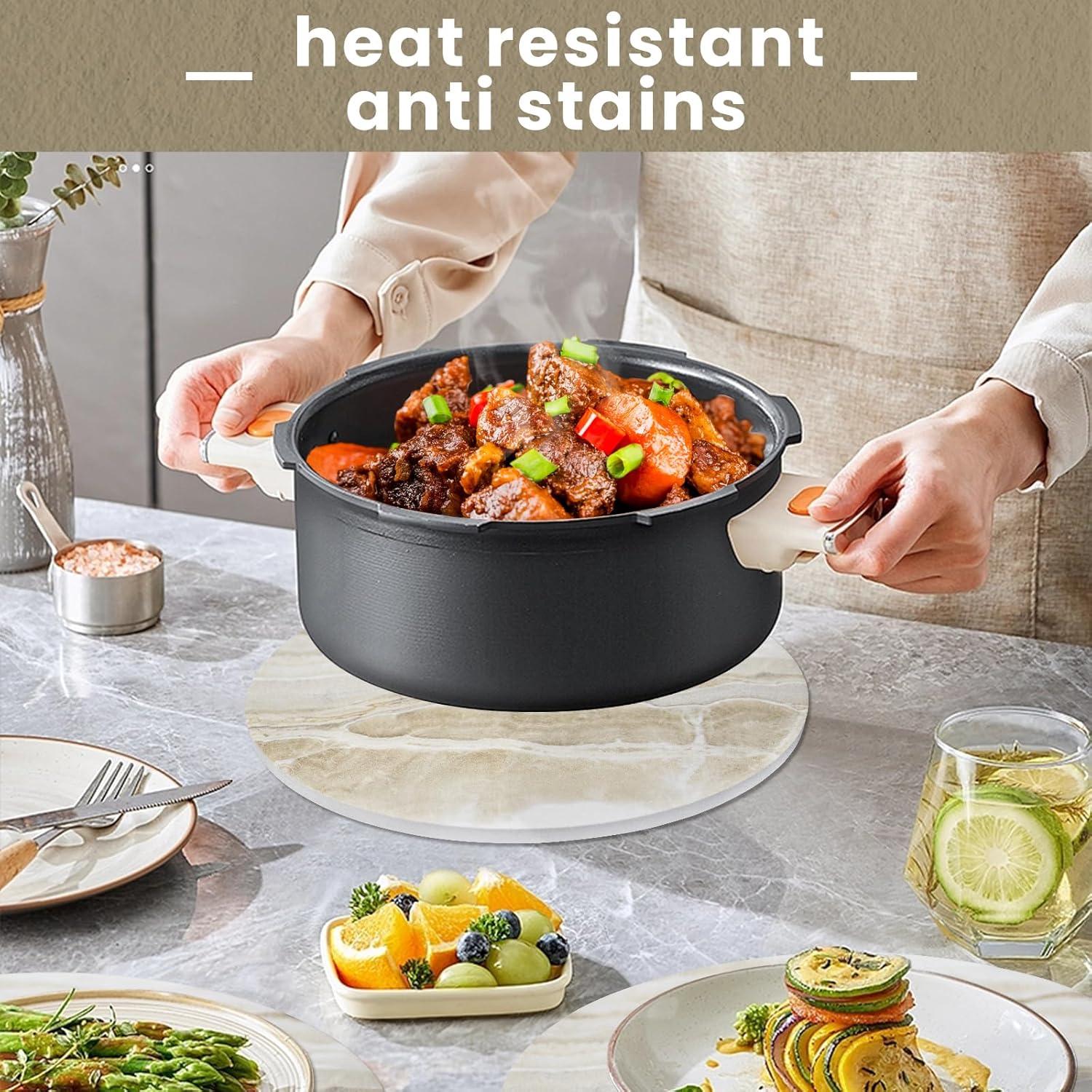 Set de Trivetes de Cerámica WDZZHOT 20.32 cm Mármol Amarillo