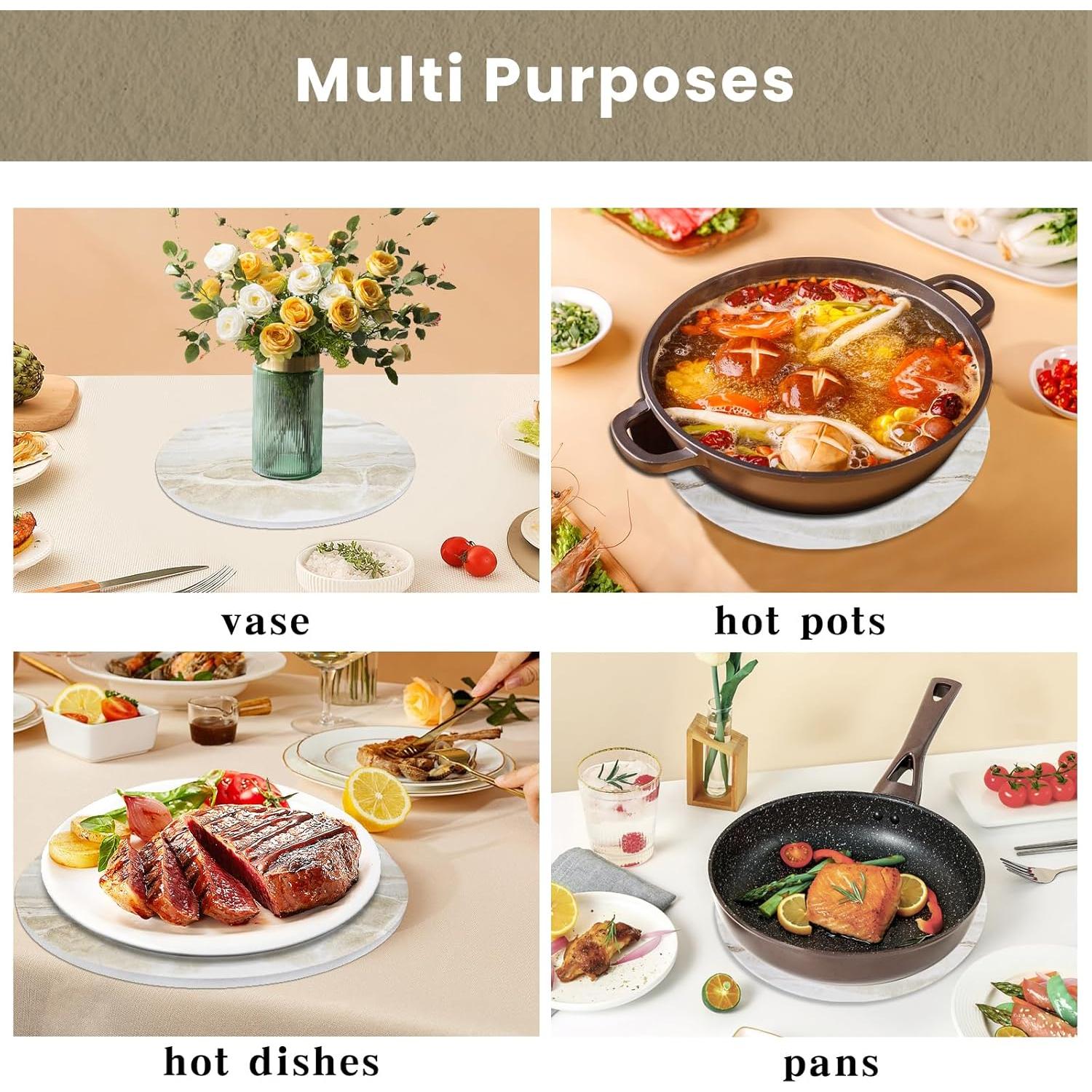 Set de Trivetes de Cerámica WDZZHOT 20.32 cm Mármol Amarillo