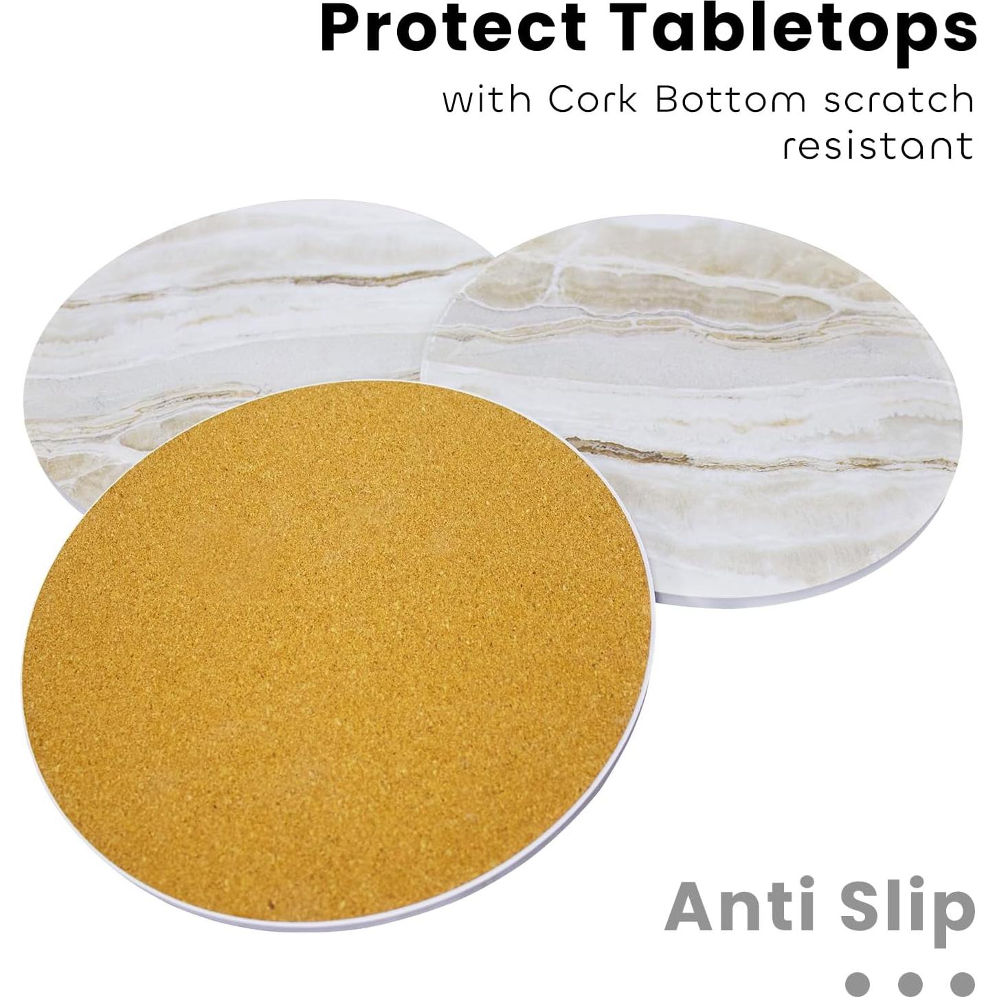 Set de Trivetes de Cerámica WDZZHOT 20.32 cm Mármol Amarillo