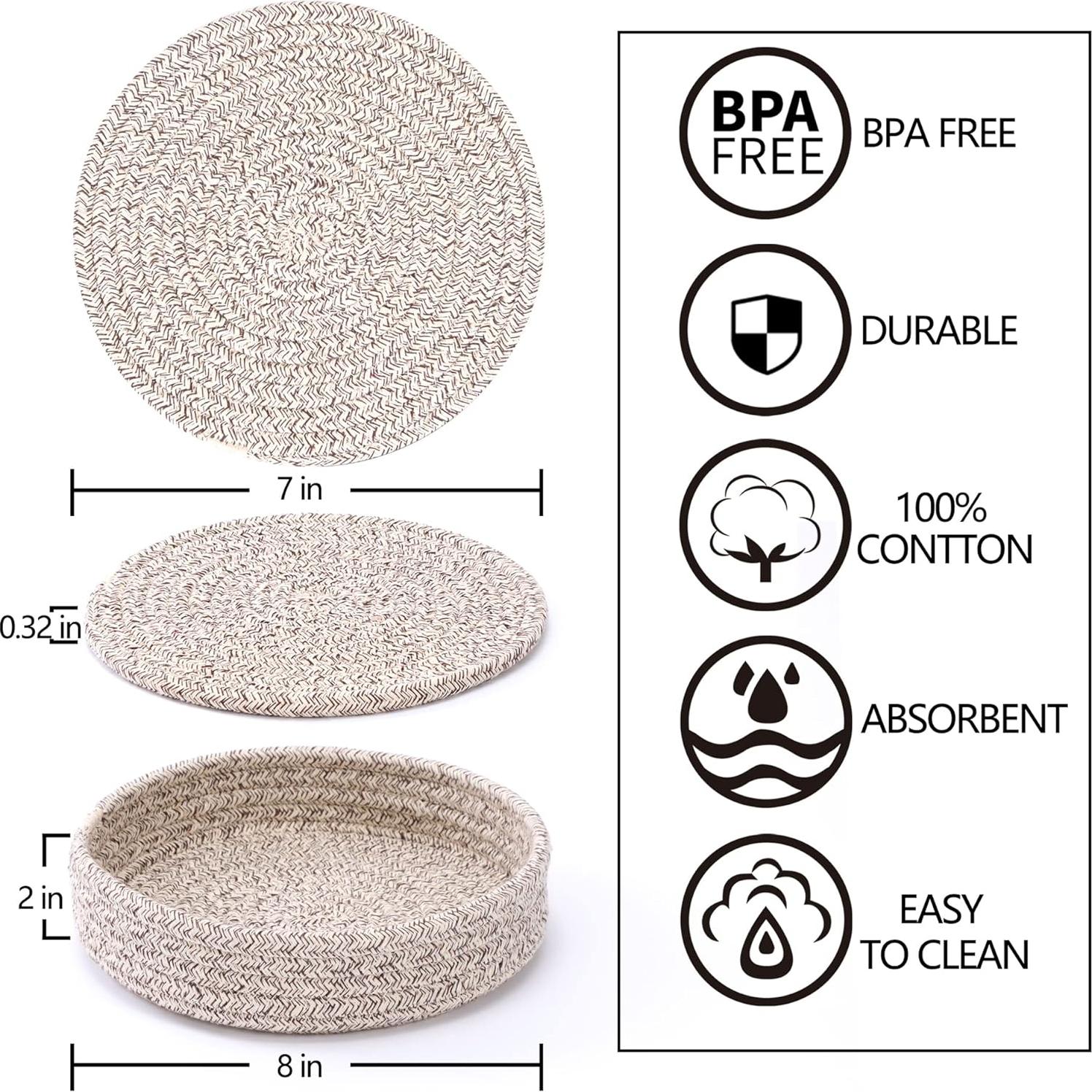 Trivets de Algodón Coga 4 Pcs 17.78 cm Resistentes al Calor