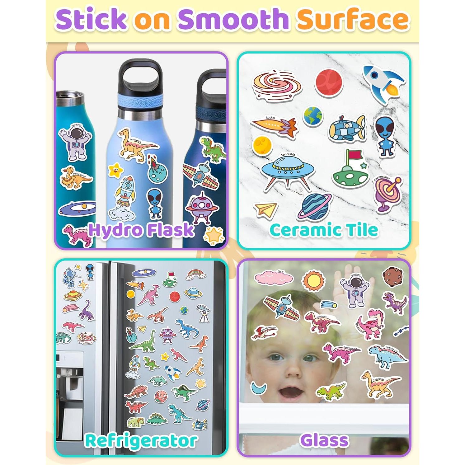 Libros de Pegatinas Reutilizables Benresive 2-4 Años - Dinosaurios