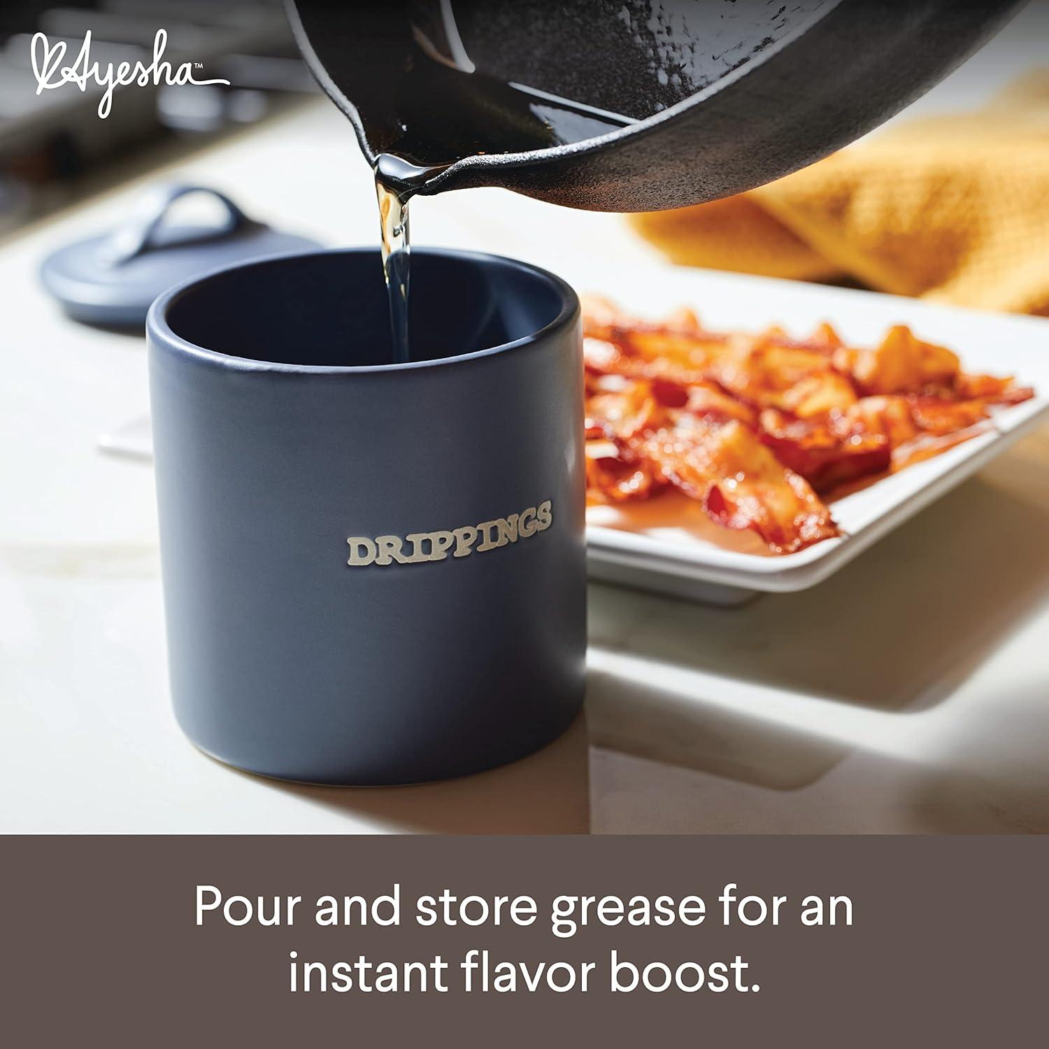 Tarro de Grasa de Tocino Ayesha Curry Cerámica 600ml Azul