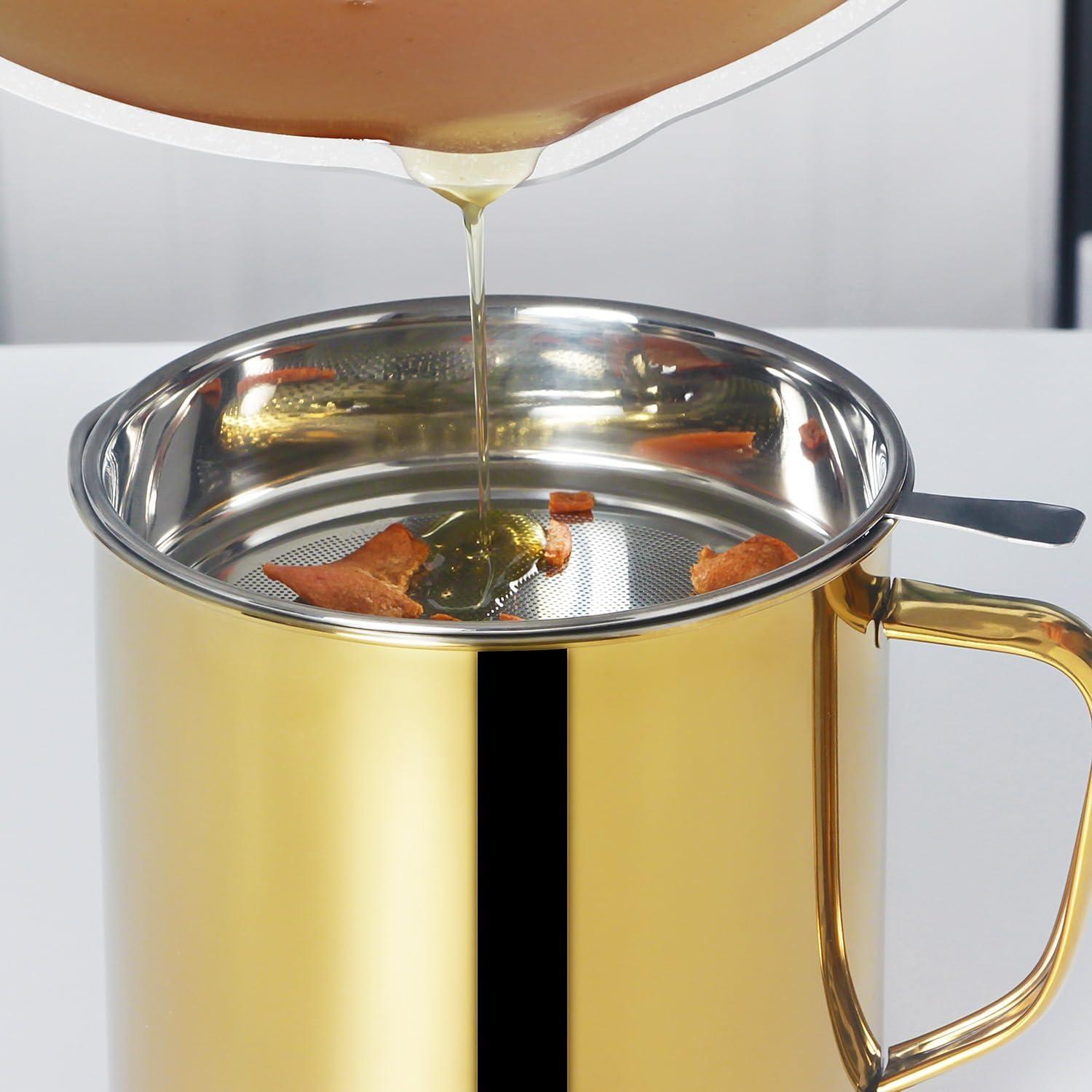 Contenedor de Grasa de Tocino Tellshun 1.8 L Acero Inoxidable