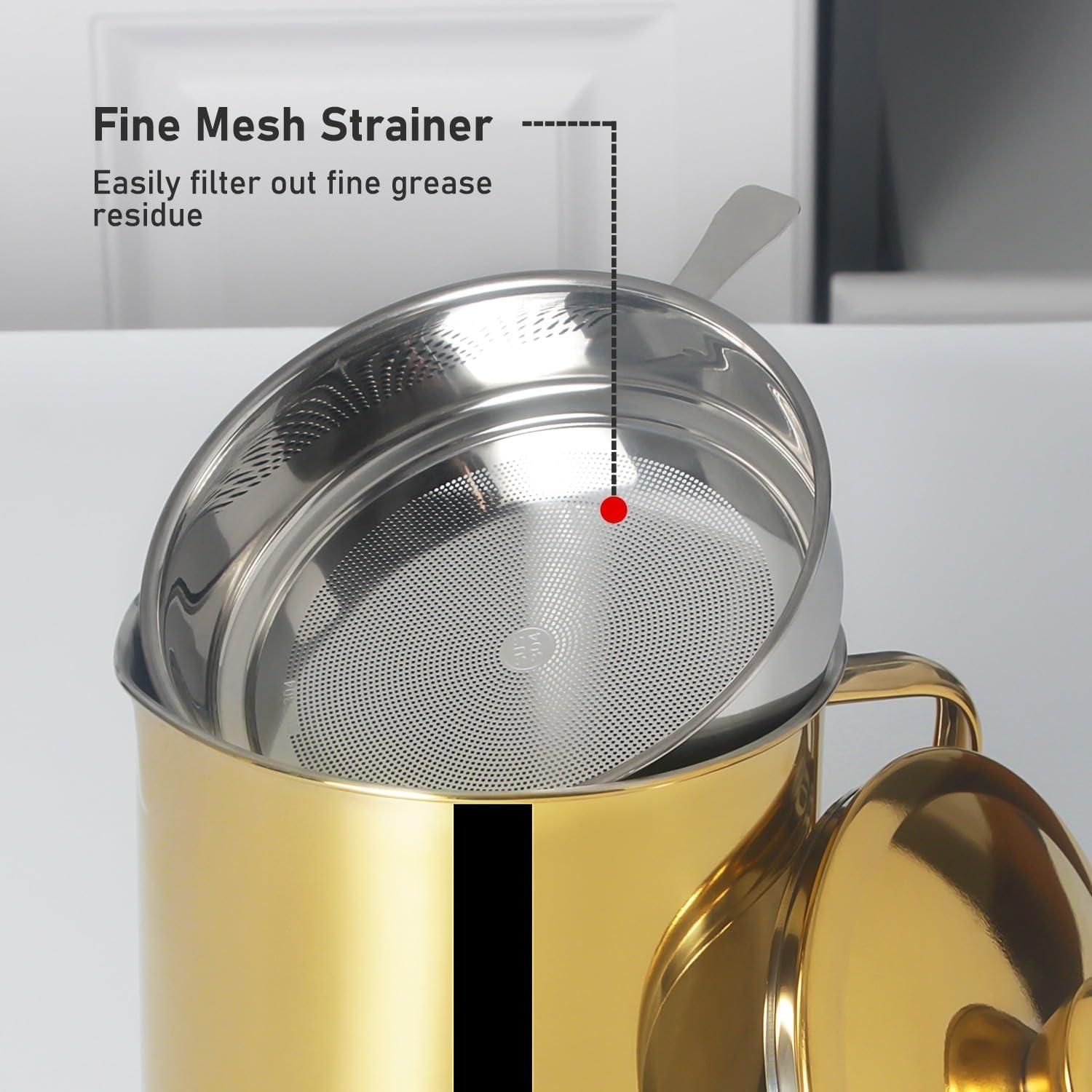 Contenedor de Grasa de Tocino Tellshun 1.8 L Acero Inoxidable