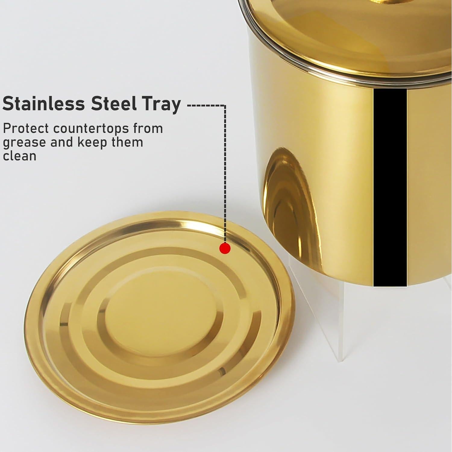 Contenedor de Grasa de Tocino Tellshun 1.8 L Acero Inoxidable