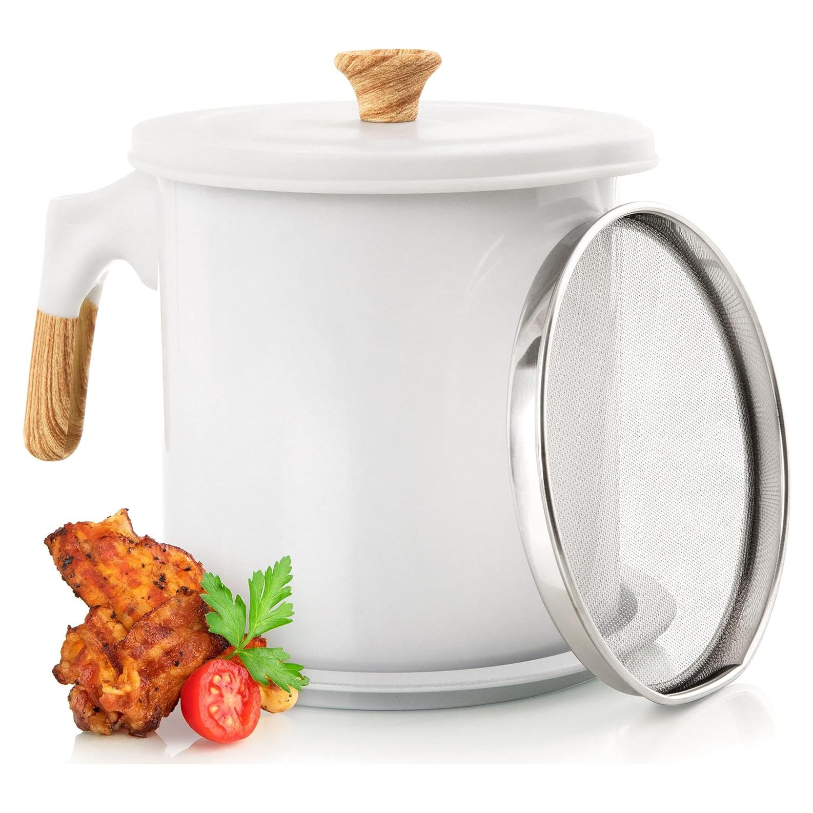 Contenedor de Grasa de Tocino MyMoon Home 1.4L con Colador