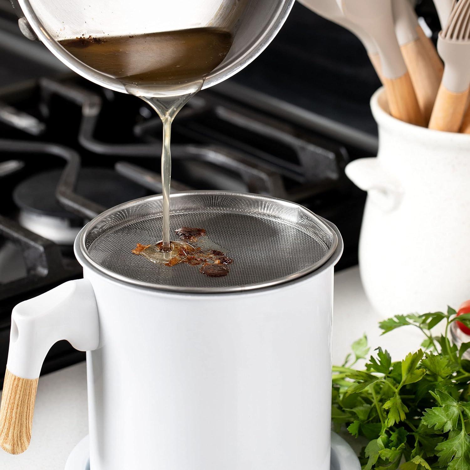 Contenedor de Grasa de Tocino MyMoon Home 1.4L con Colador