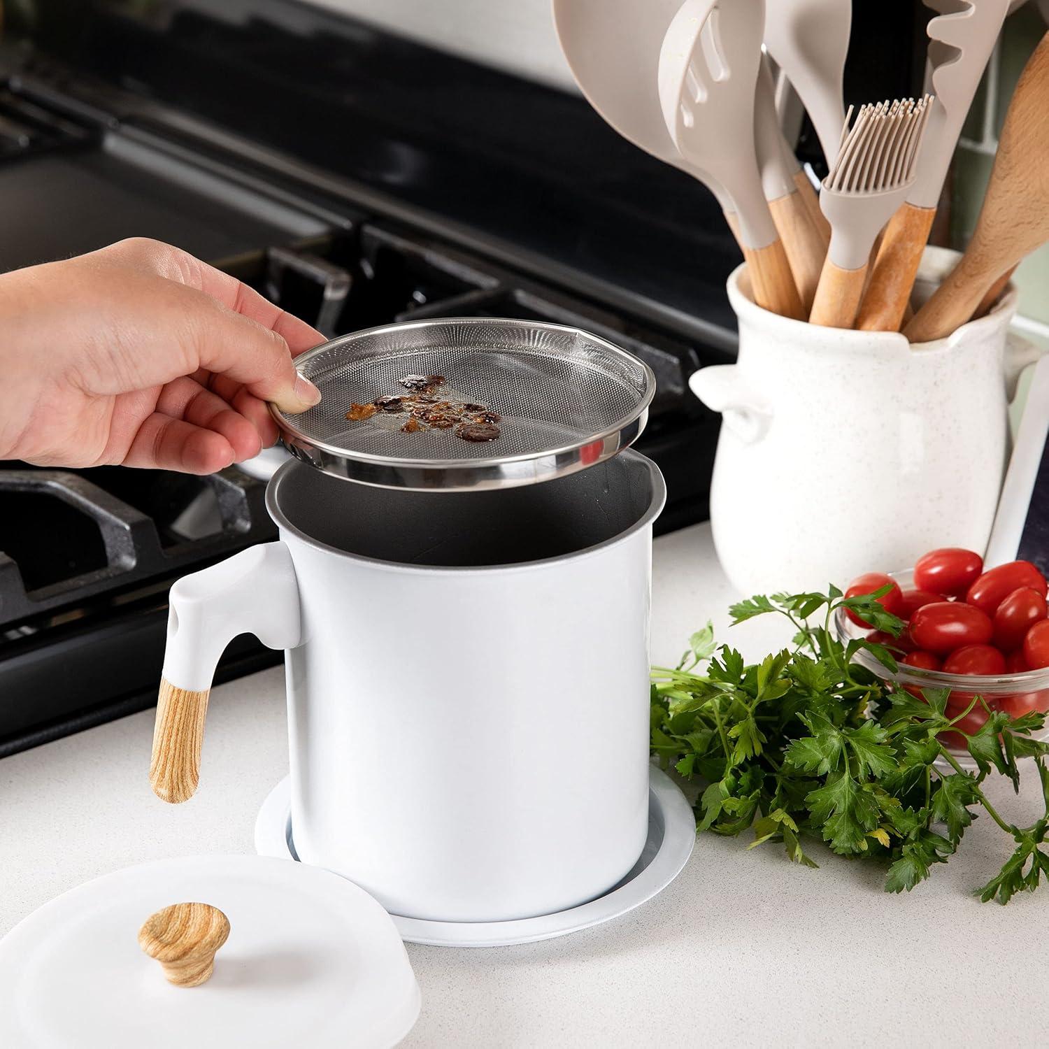 Contenedor de Grasa de Tocino MyMoon Home 1.4L con Colador