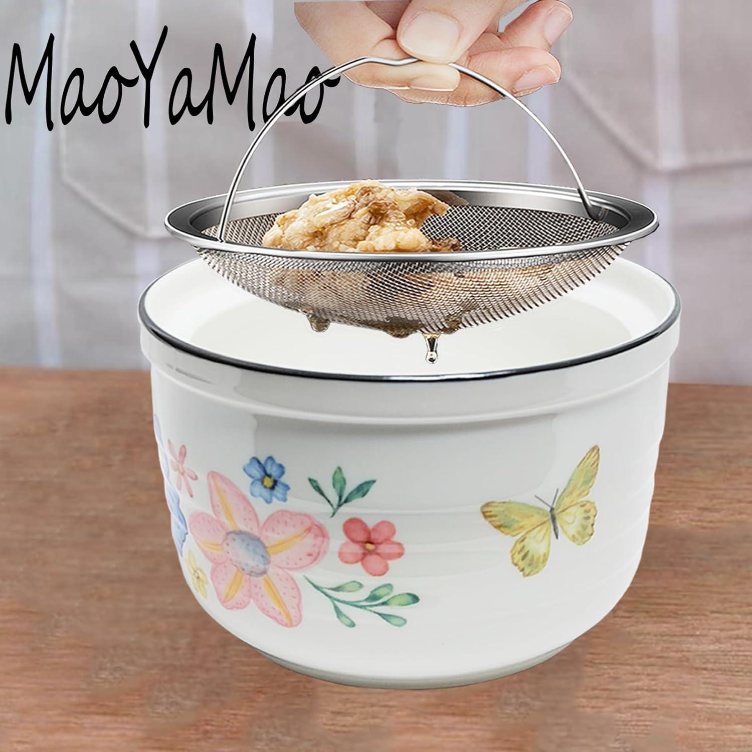 Contenedor de Grasa Cerámica MaoYaMao 0.5L Colorido con Colador