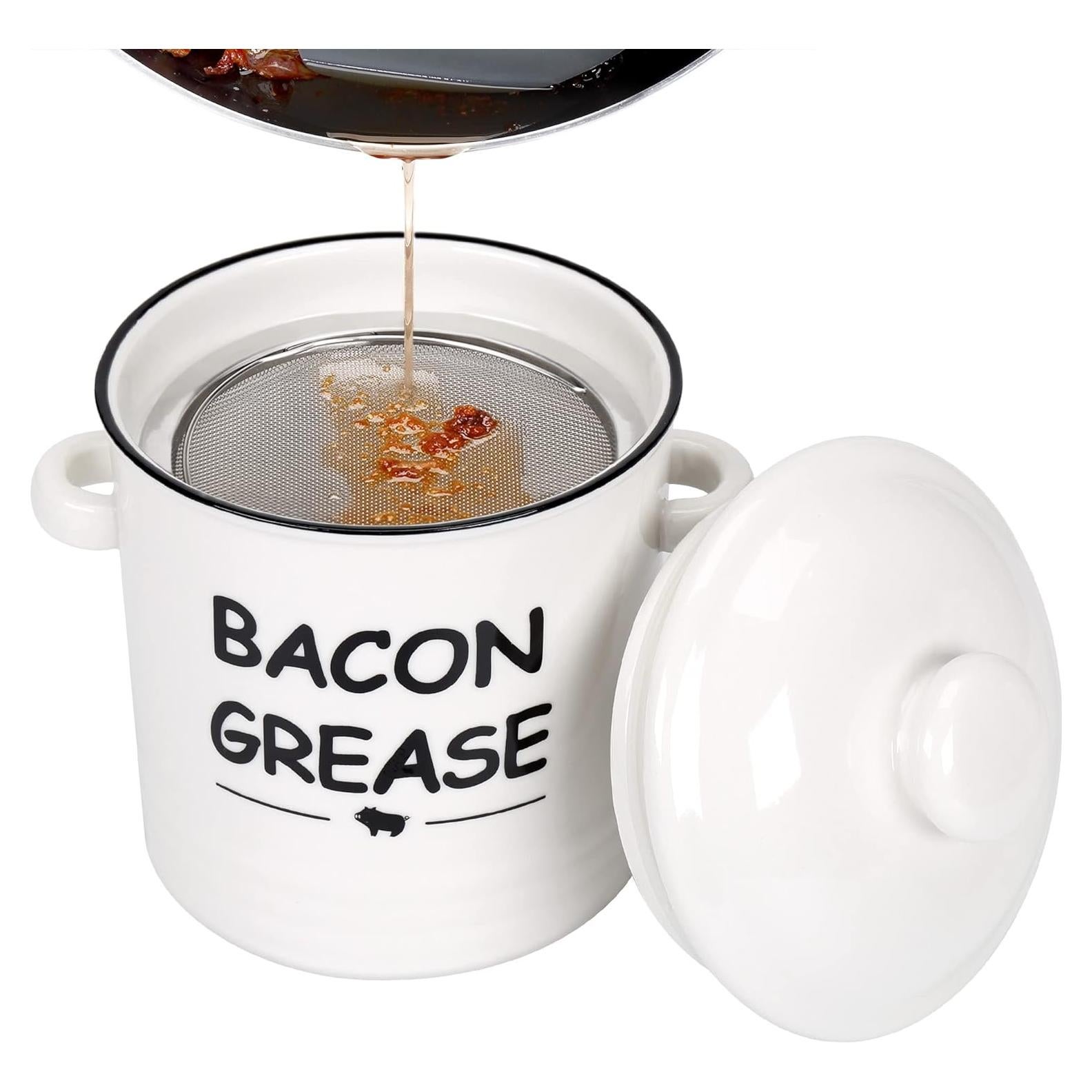 Contenedor de Grasa de Tocino Cerámica SOLIGT 600ml con Colador