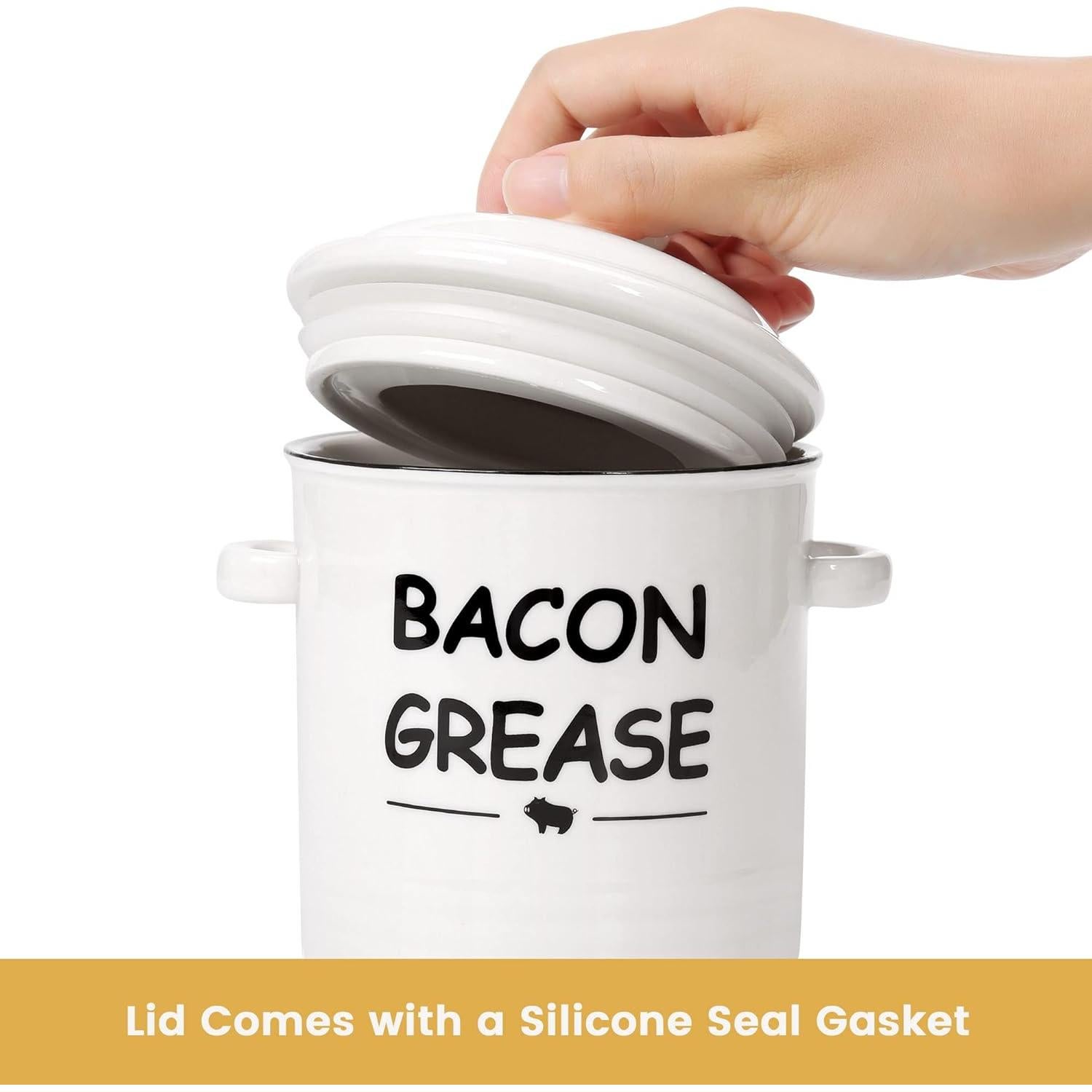 Contenedor de Grasa de Tocino Cerámica SOLIGT 600ml con Colador