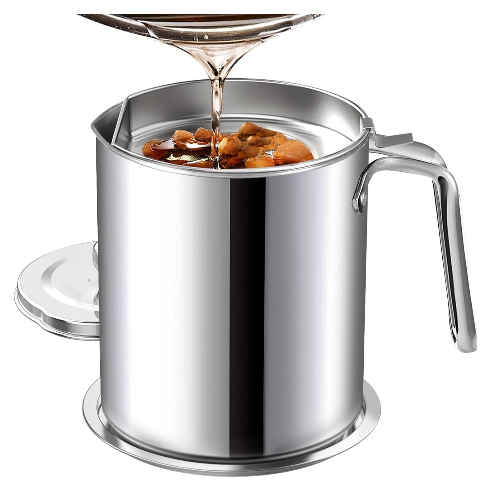 Contenedor de Grasa Chihee 2L Acero Inoxidable con Filtro