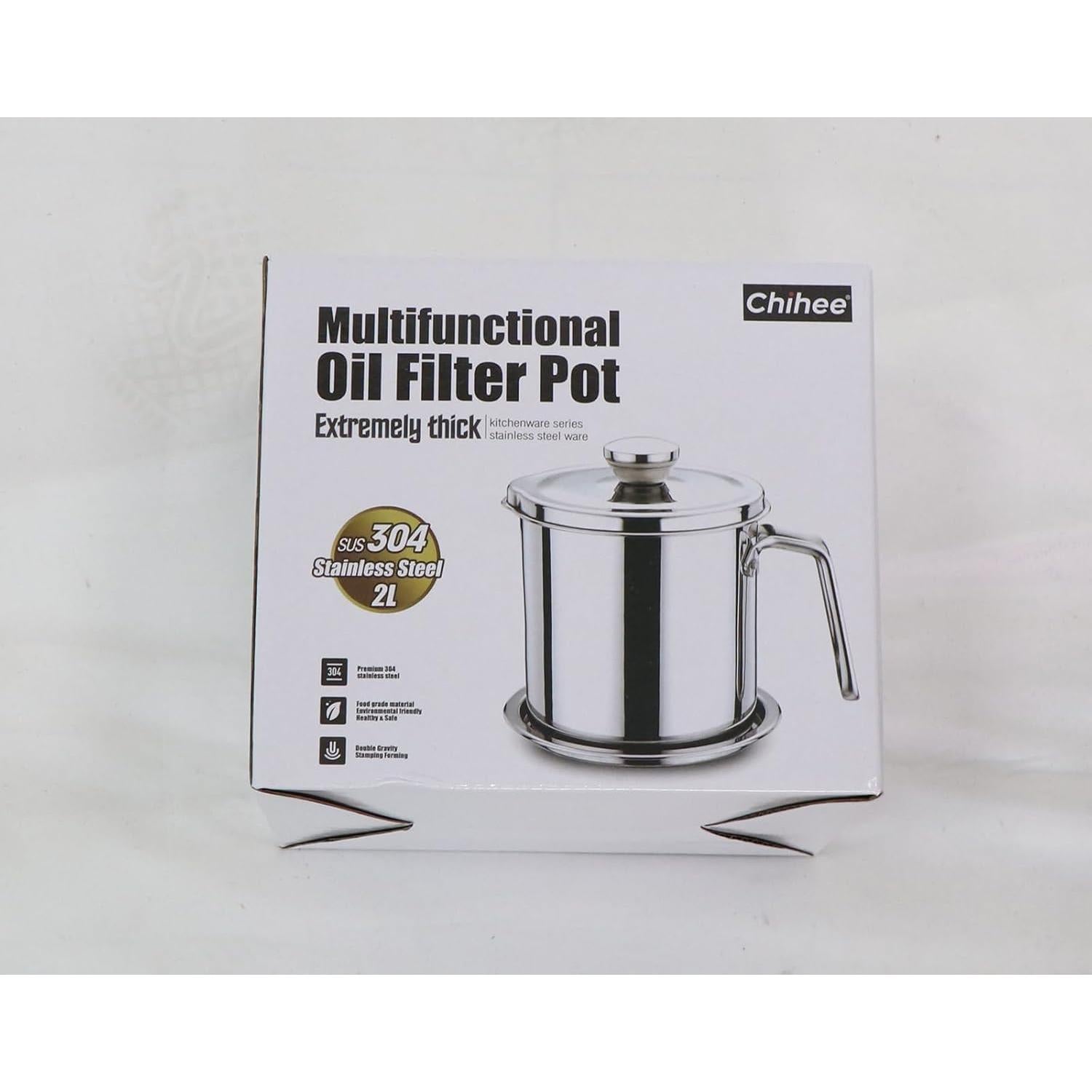 Contenedor de Grasa Chihee 2L Acero Inoxidable con Filtro