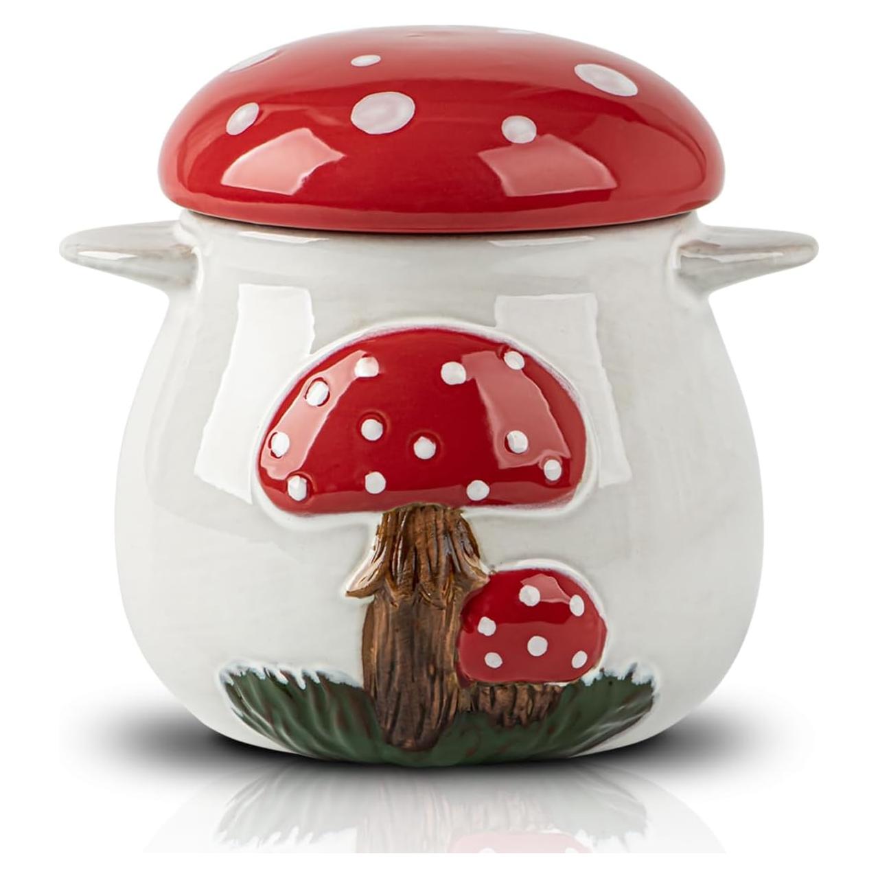 Contenedor de Grasa de Tocino Cerámica Hongo 0.79L con Colador