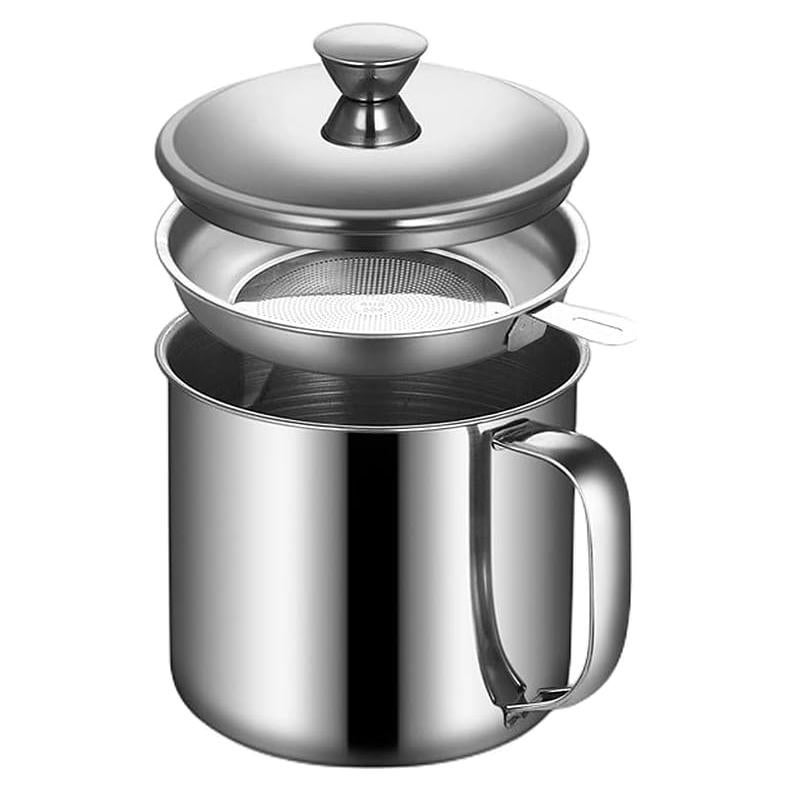 Contenedor de Grasa YYJINGYOU 1.3L Acero Inoxidable con Colador