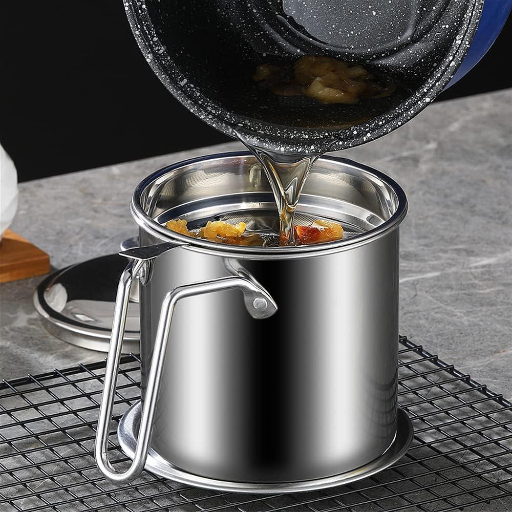 Contenedor de Grasa YYJINGYOU 1.3L Acero Inoxidable con Colador