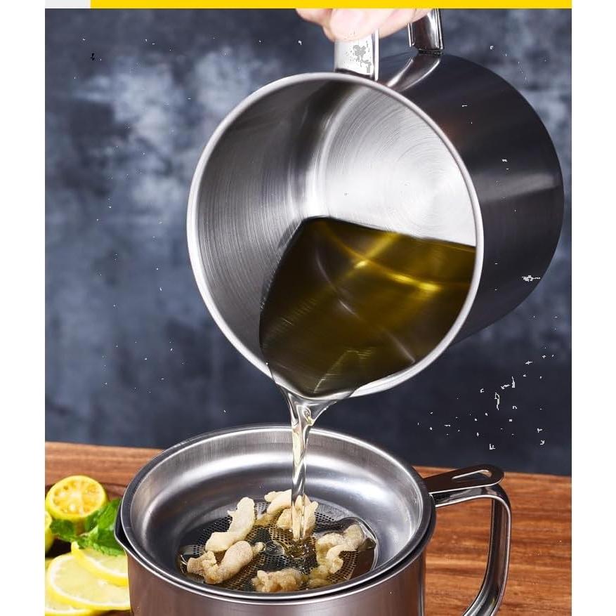 Contenedor de Grasa YYJINGYOU 1.3L Acero Inoxidable con Colador