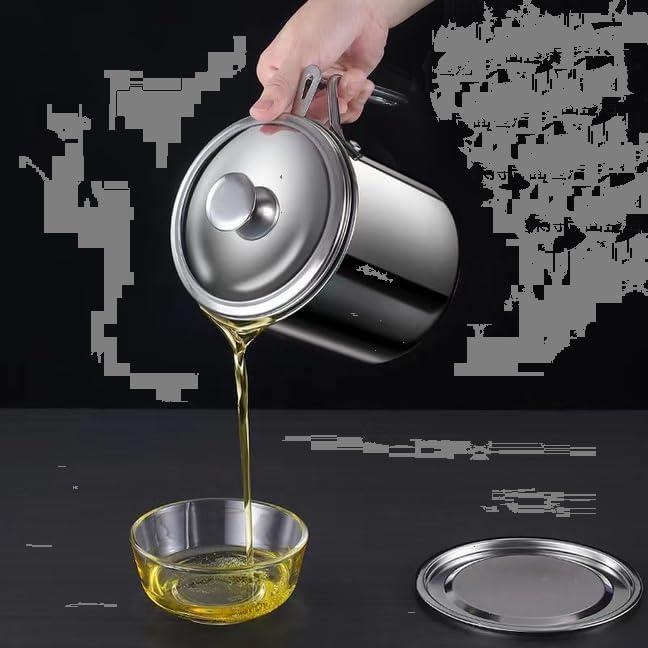 Contenedor de Grasa YYJINGYOU 1.3L Acero Inoxidable con Colador
