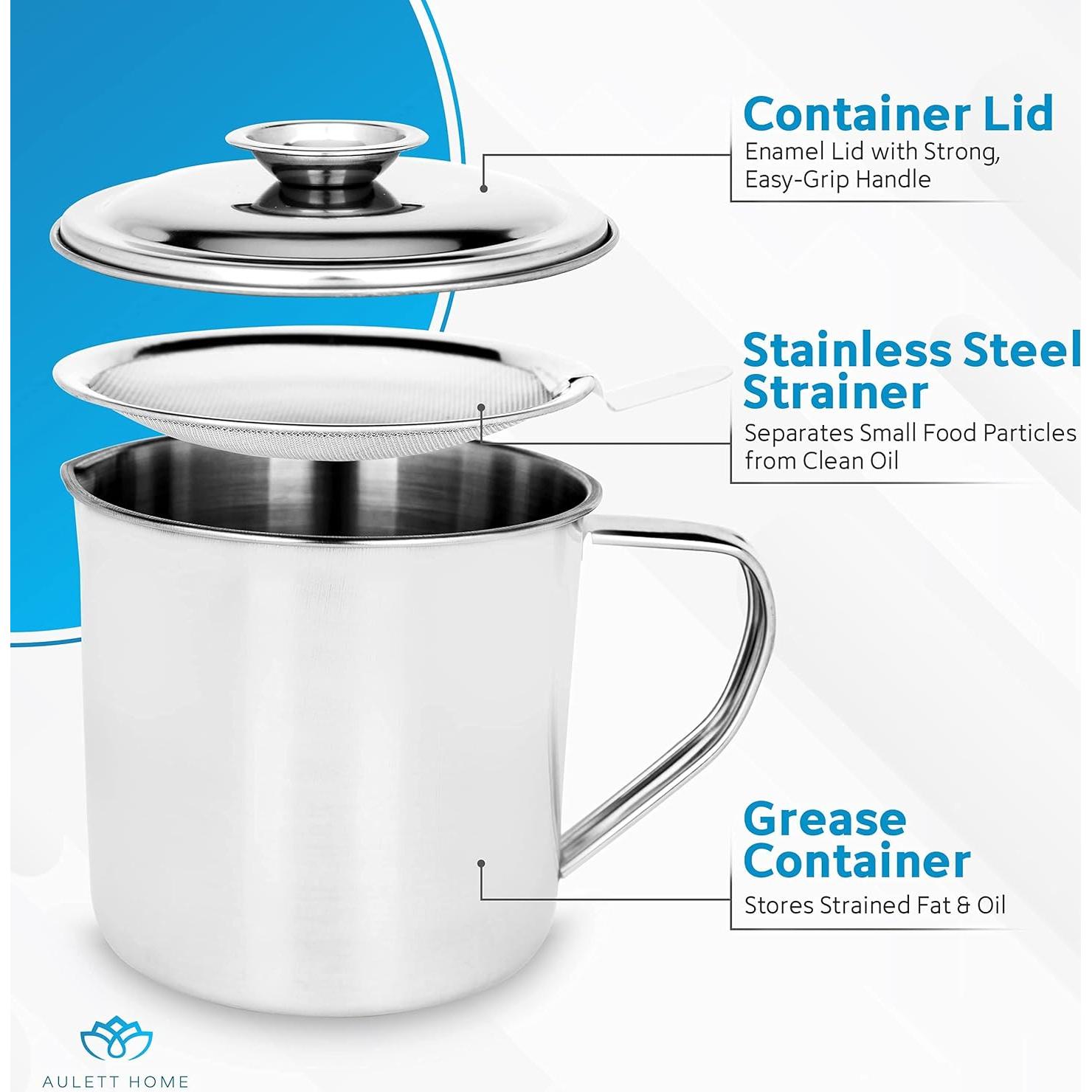 Contenedor de Grasa de Tocino Aulett Home 1.13 L con Colador