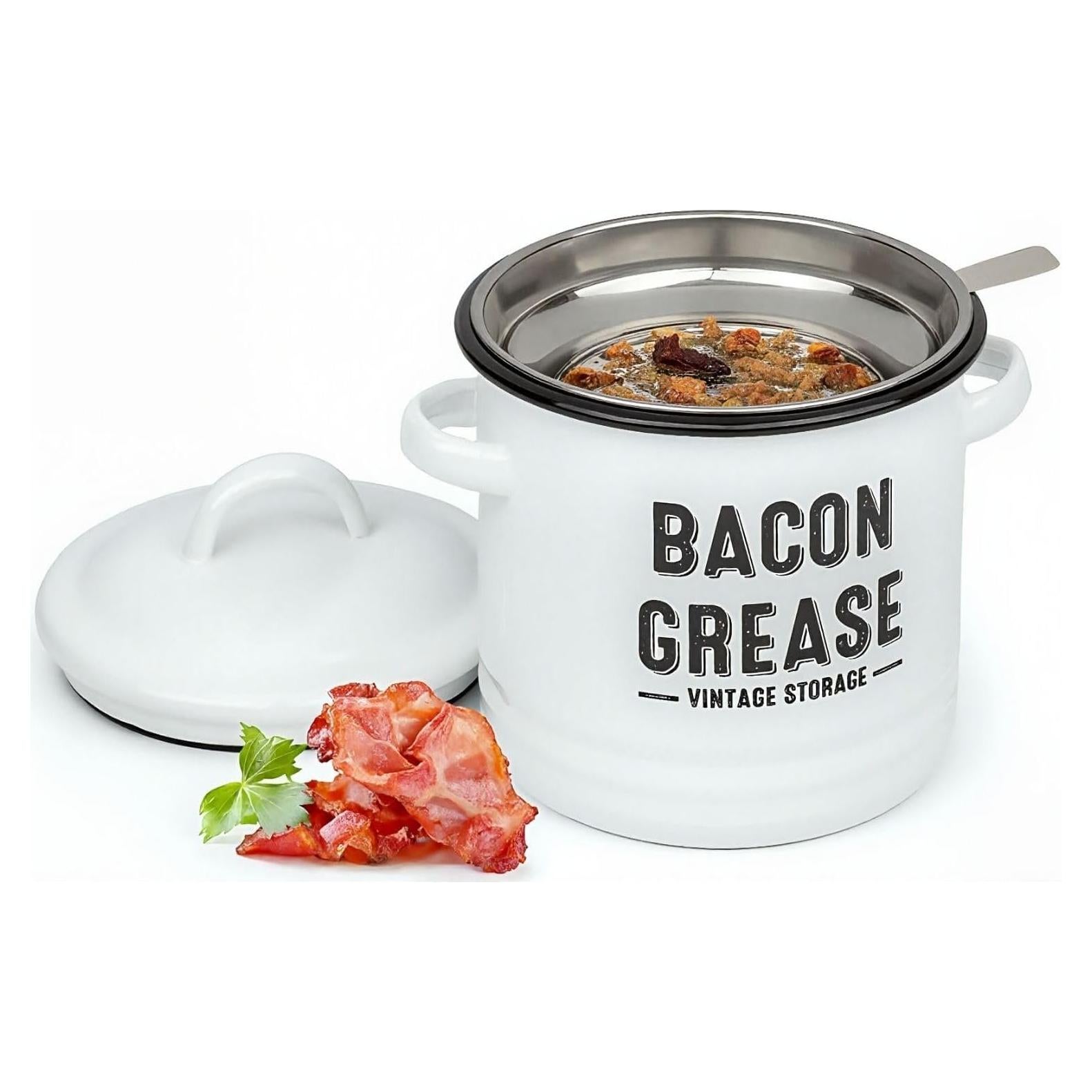 Contenedor de Grasa de Tocino Granrosi 1.06L Acero Inoxidable Blanco