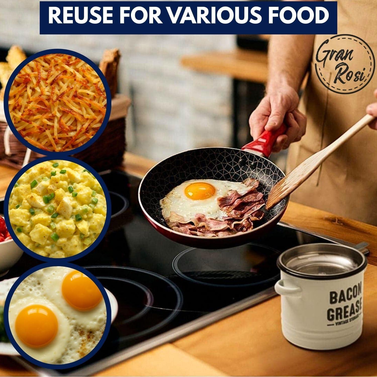 Contenedor de Grasa de Tocino Granrosi 1.06L Acero Inoxidable Blanco