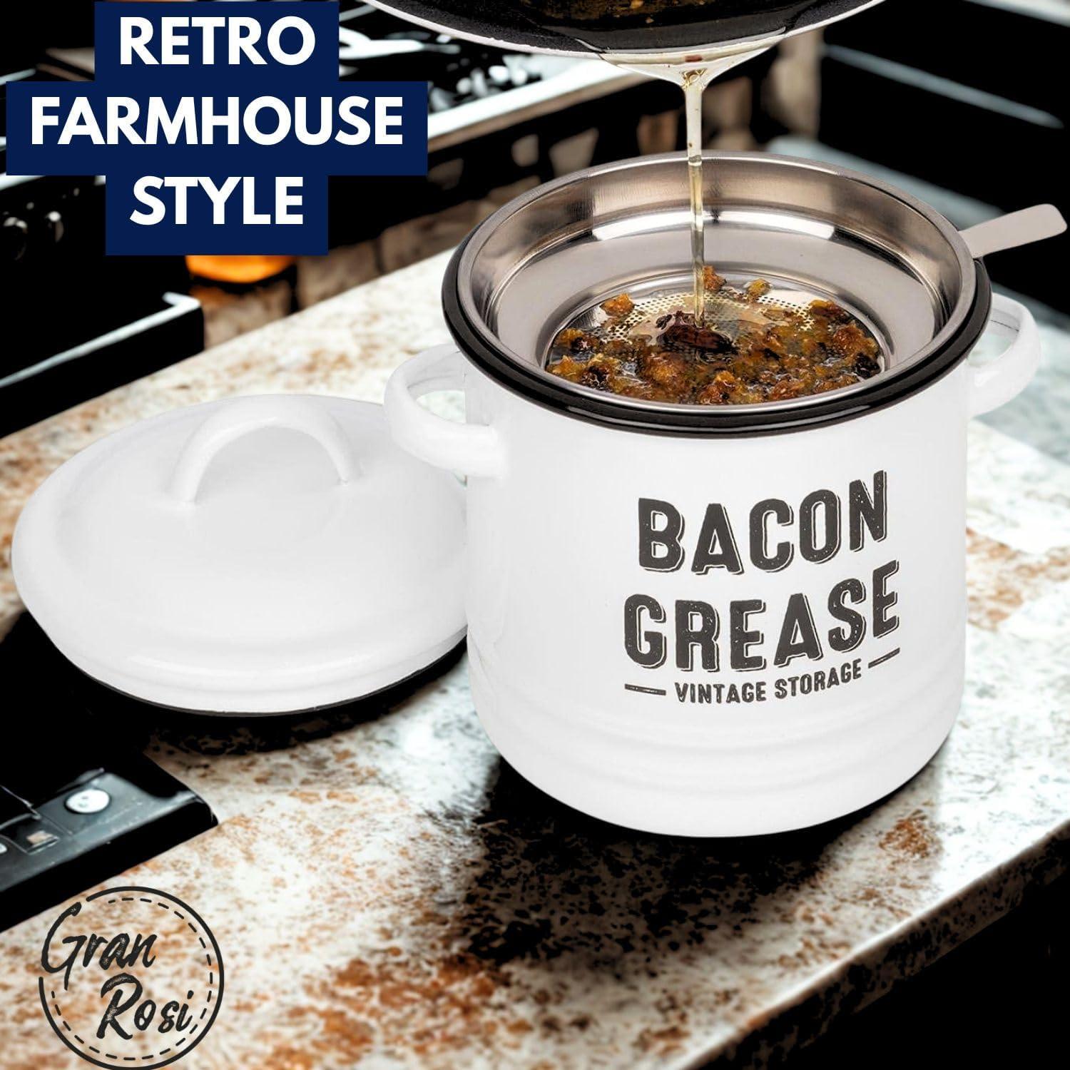 Contenedor de Grasa de Tocino Granrosi 1.06L Acero Inoxidable Blanco