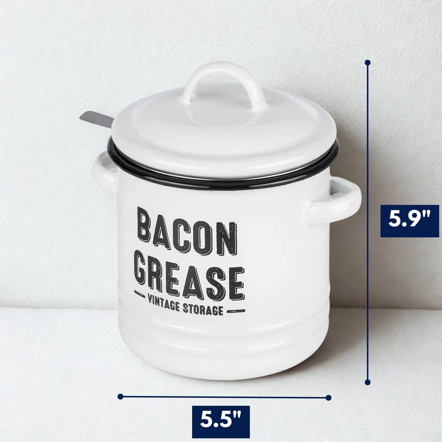 Contenedor de Grasa de Tocino Granrosi 1.06L Acero Inoxidable Blanco