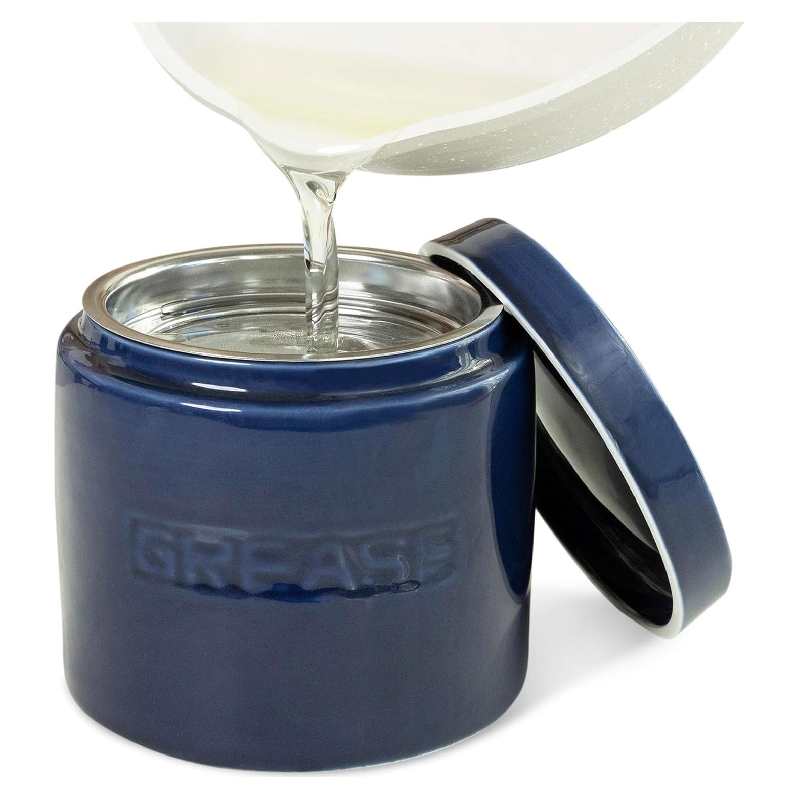 Contenedor de Grasa Cerámica Cypress Sunrise 4 Tazas Azul Marino