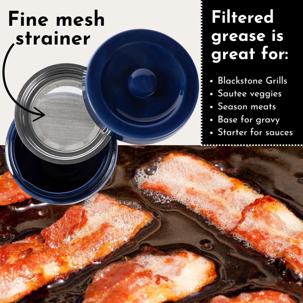 Contenedor de Grasa Cerámica Cypress Sunrise 4 Tazas Azul Marino