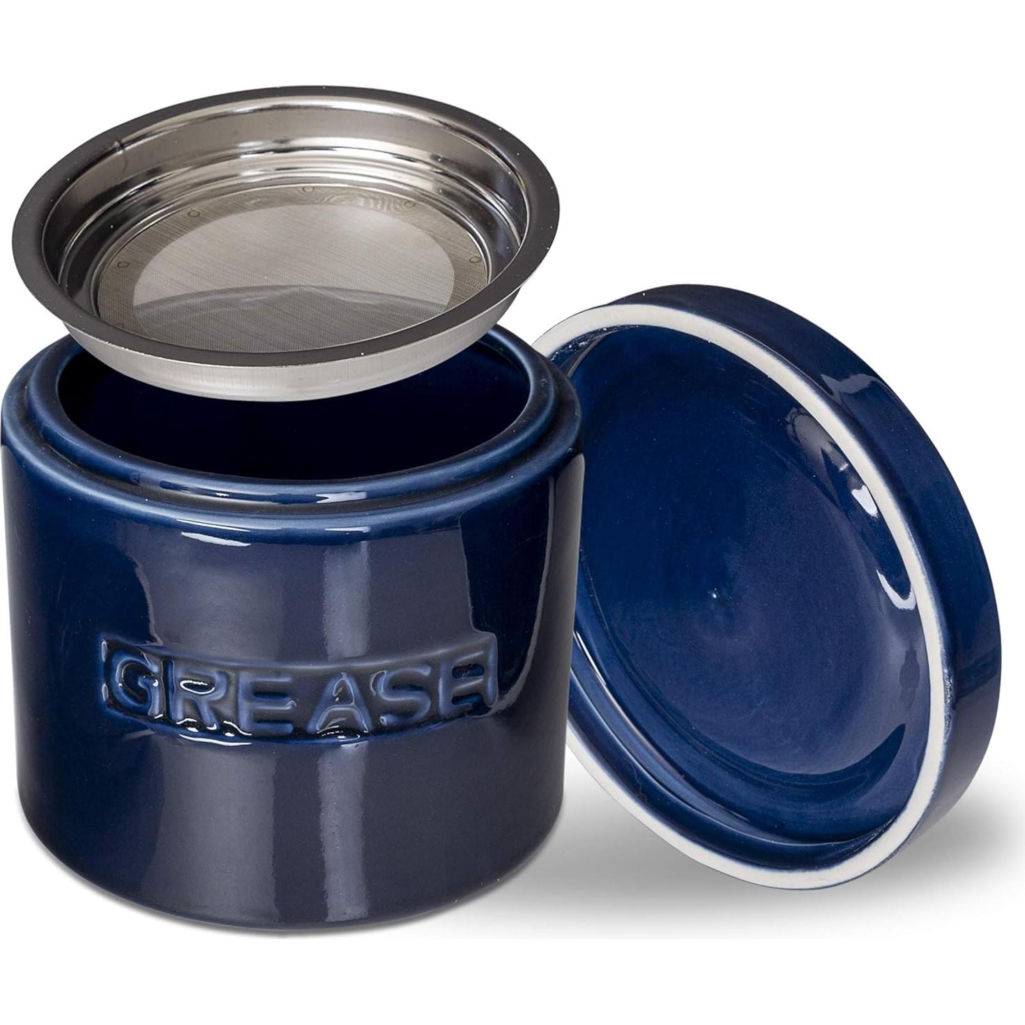 Contenedor de Grasa Cerámica Cypress Sunrise 4 Tazas Azul Marino