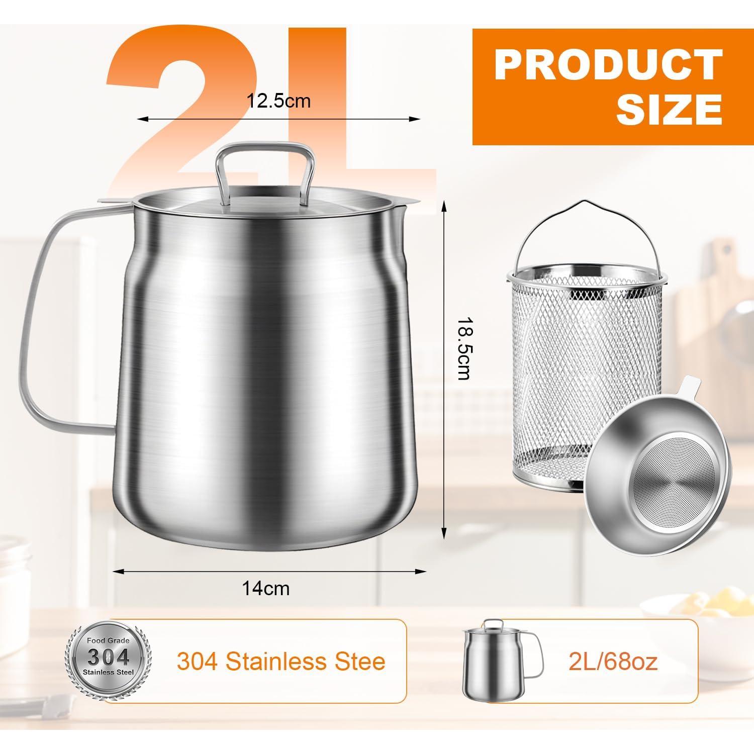 Olla Filtro de Aceite 2L TAEYONK Acero Inoxidable 304