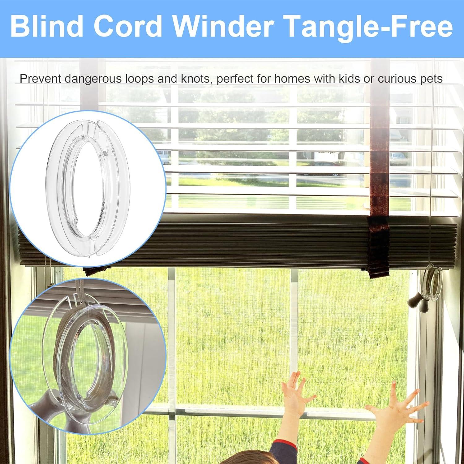 Enrollador de Cuerda de Persiana Giokyi - Paquete de 4, Transparente