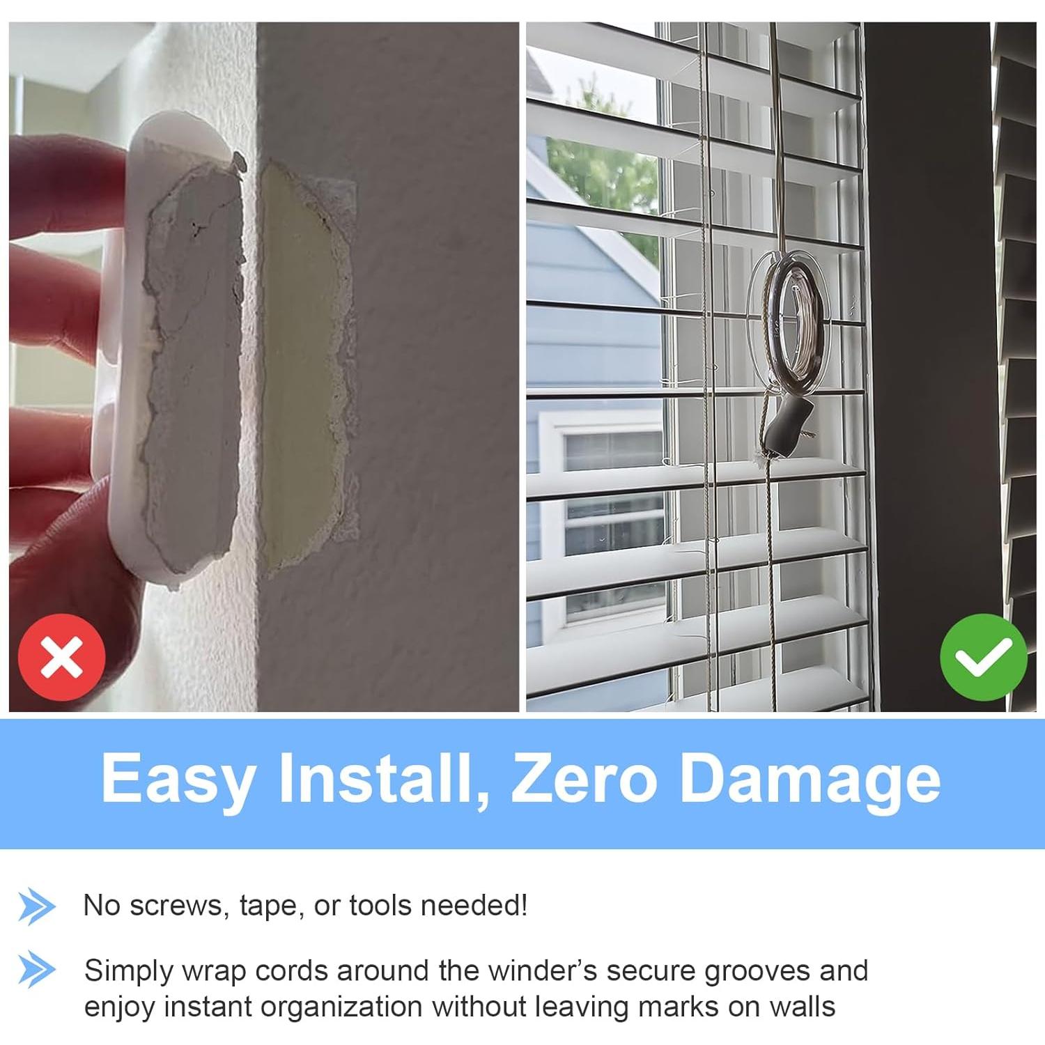 Enrollador de Cuerda de Persiana Giokyi - Paquete de 4, Transparente