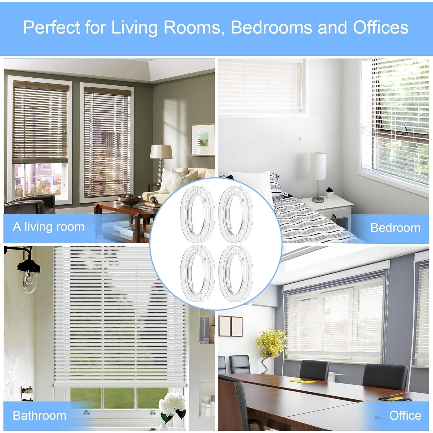 Enrollador de Cuerda de Persiana Giokyi - Paquete de 4, Transparente