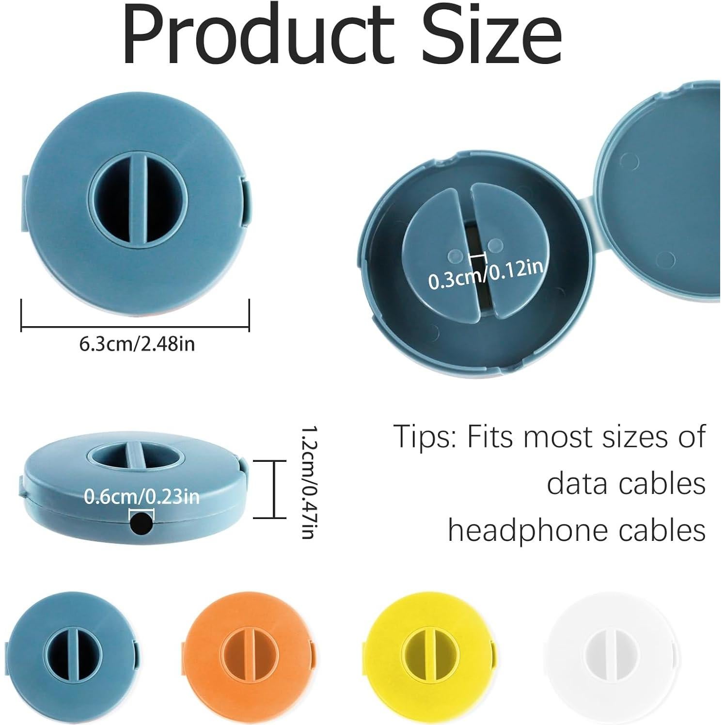 Organizador de Cables Retráctil SITAKE 4 Piezas 6.3x1.7cm