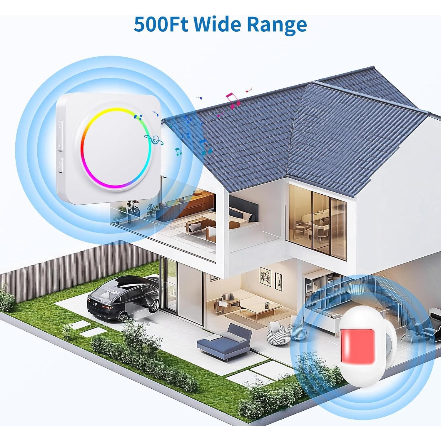 Sensor de Movimiento Inalámbrico COTINSE B26 con Timbre 32 Tonos