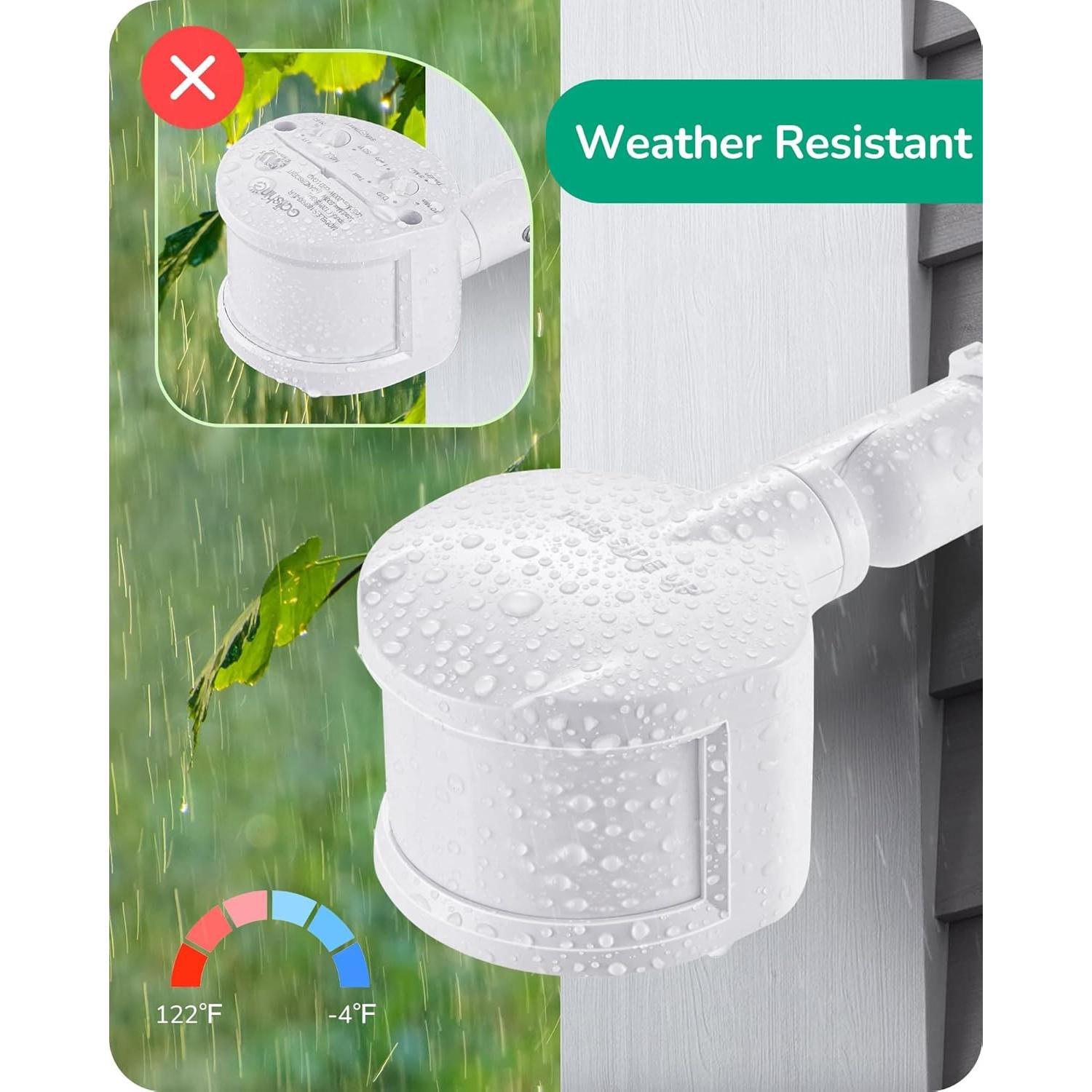 Sensor de Movimiento EDISHINE 180° Ajustable 18.3m Blanco