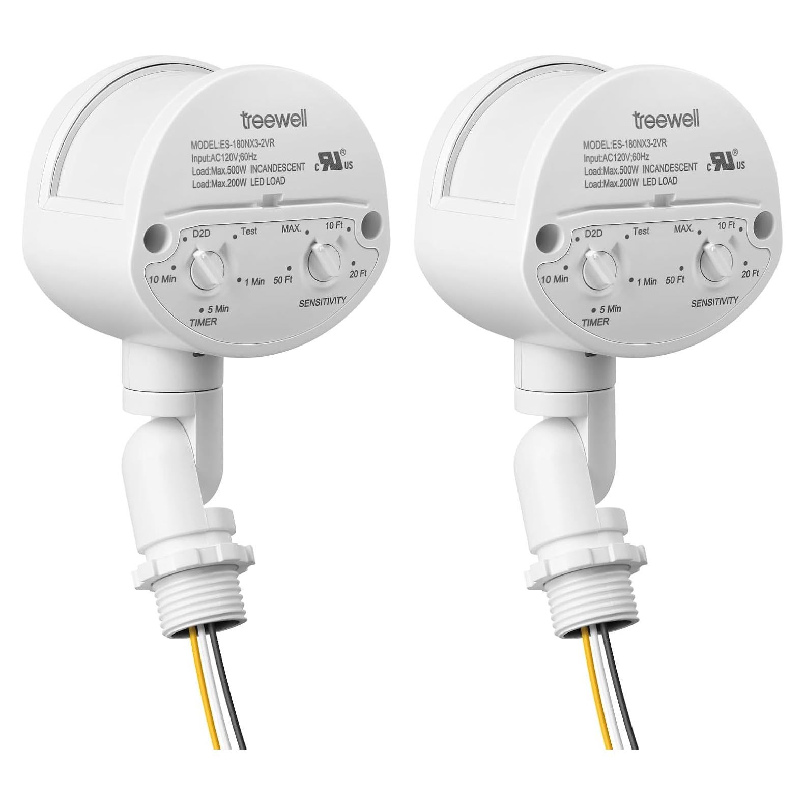 Sensor de Movimiento Treewell TMD182B 180° Ajustable 18m