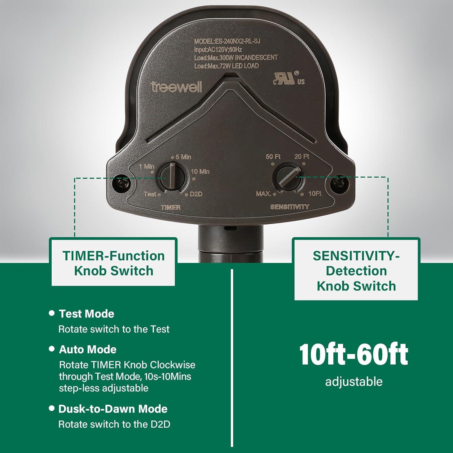 Sensor de Movimiento Treewell TMD240A 240 Grados 18m Ajustable