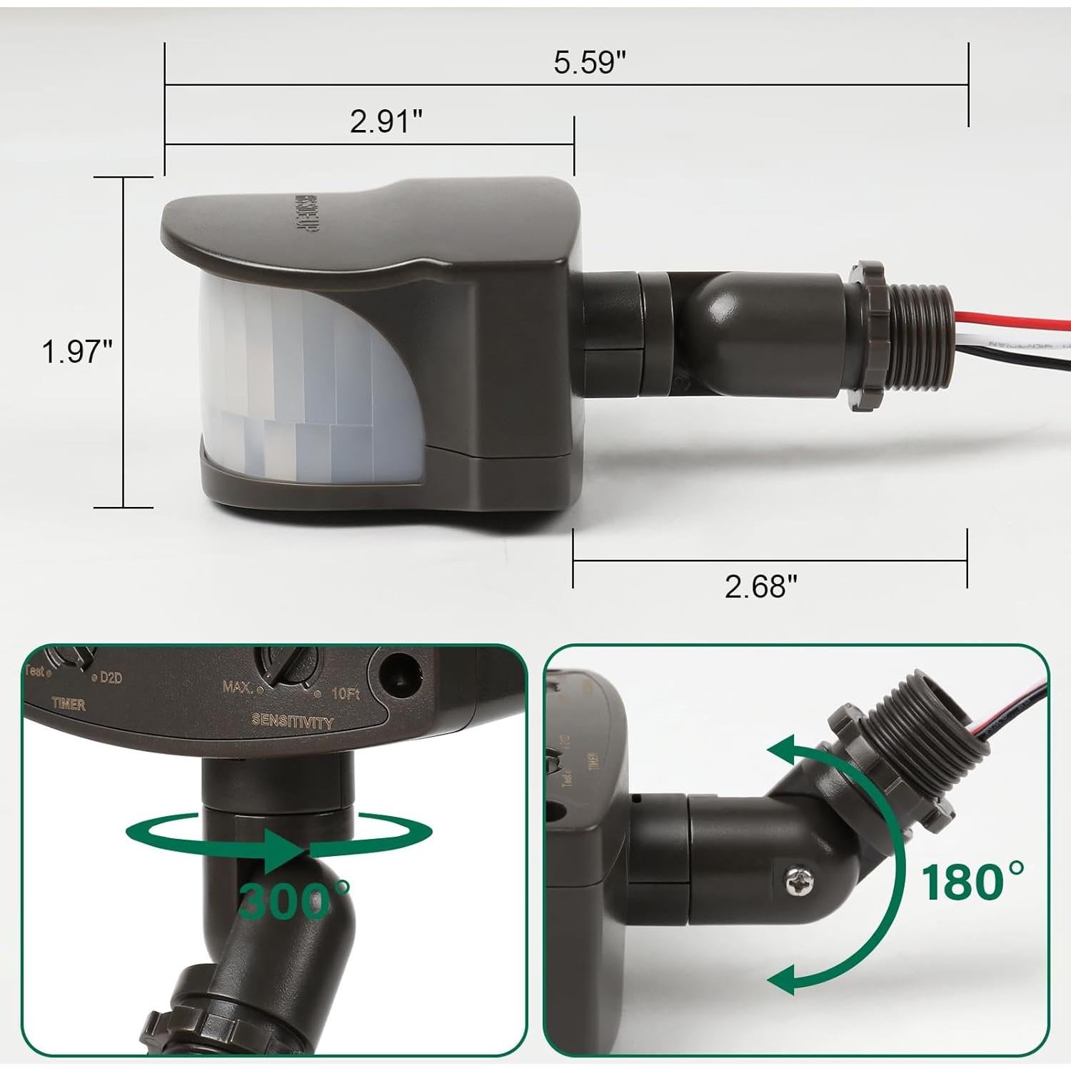 Sensor de Movimiento Treewell TMD240A 240 Grados 18m Ajustable