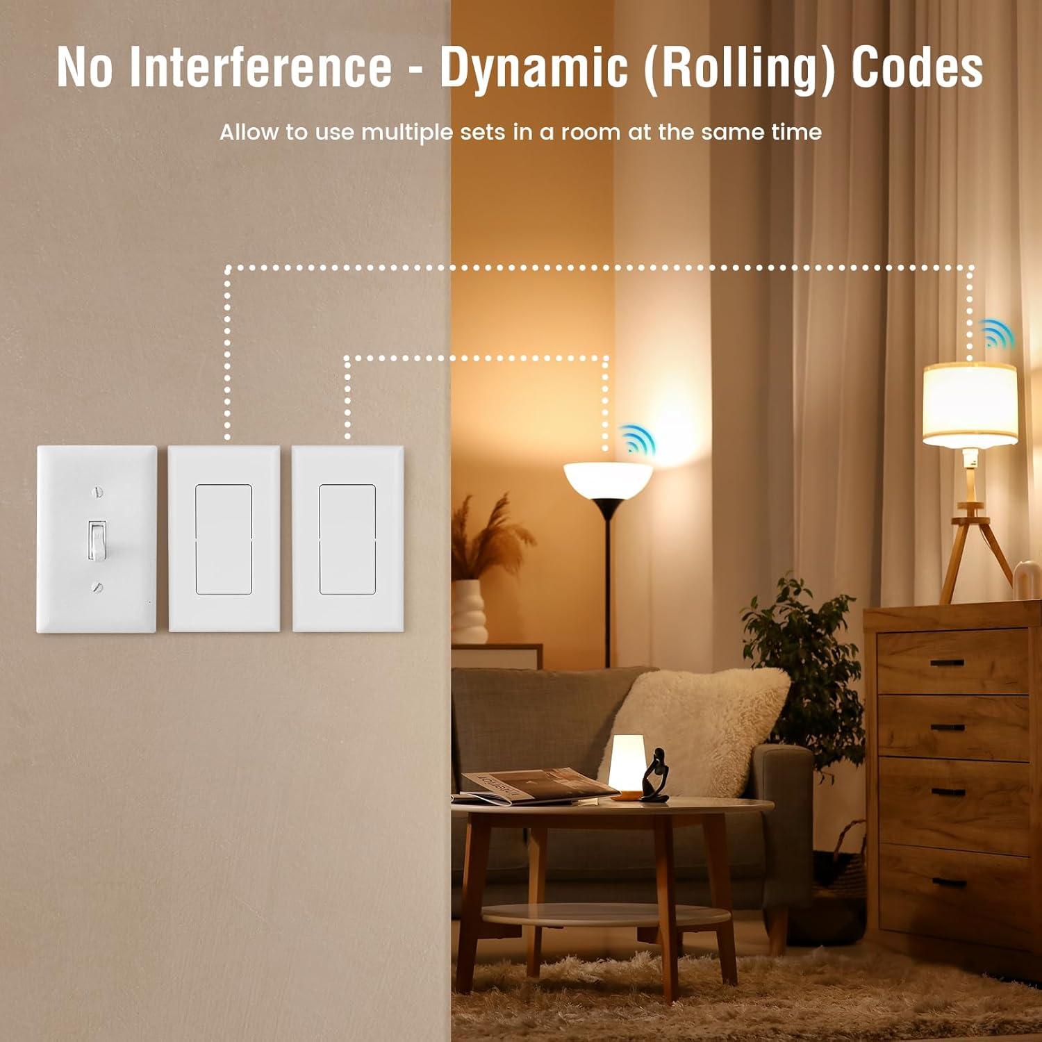 Interruptor de Pared Inalámbrico SURAIELEC con Control Remoto