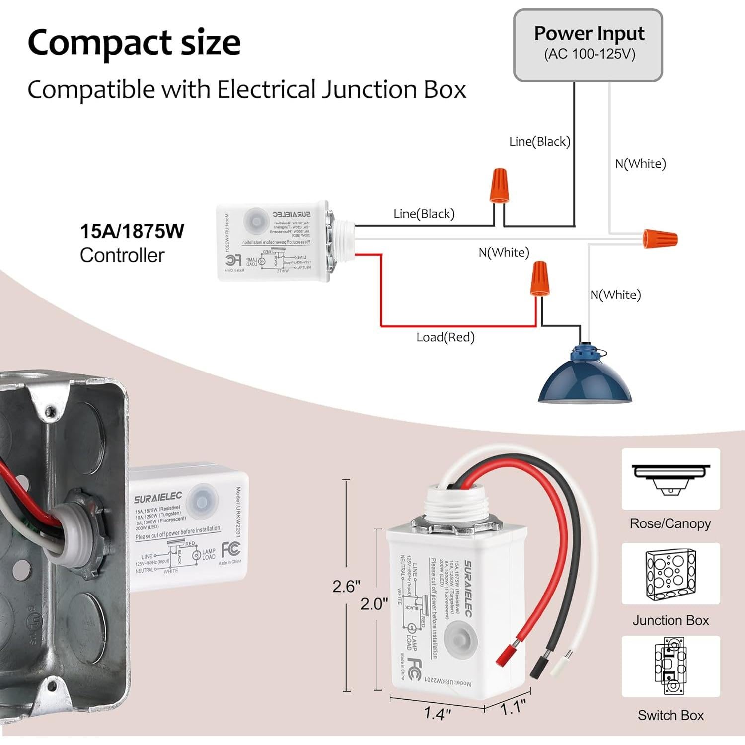 Kit Interruptor y Receptor Inalámbrico Suraielec 15A 30m