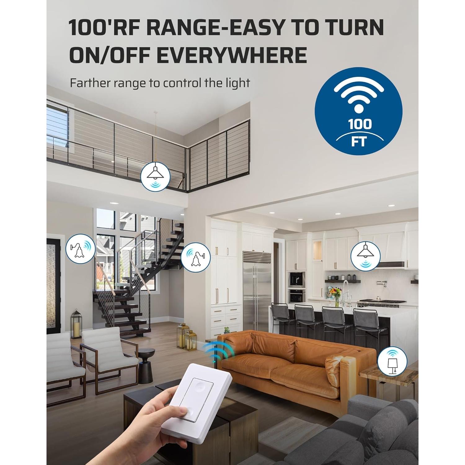 Portalámpara Inalámbrico DEWENWILS con Control Remoto E26/E27