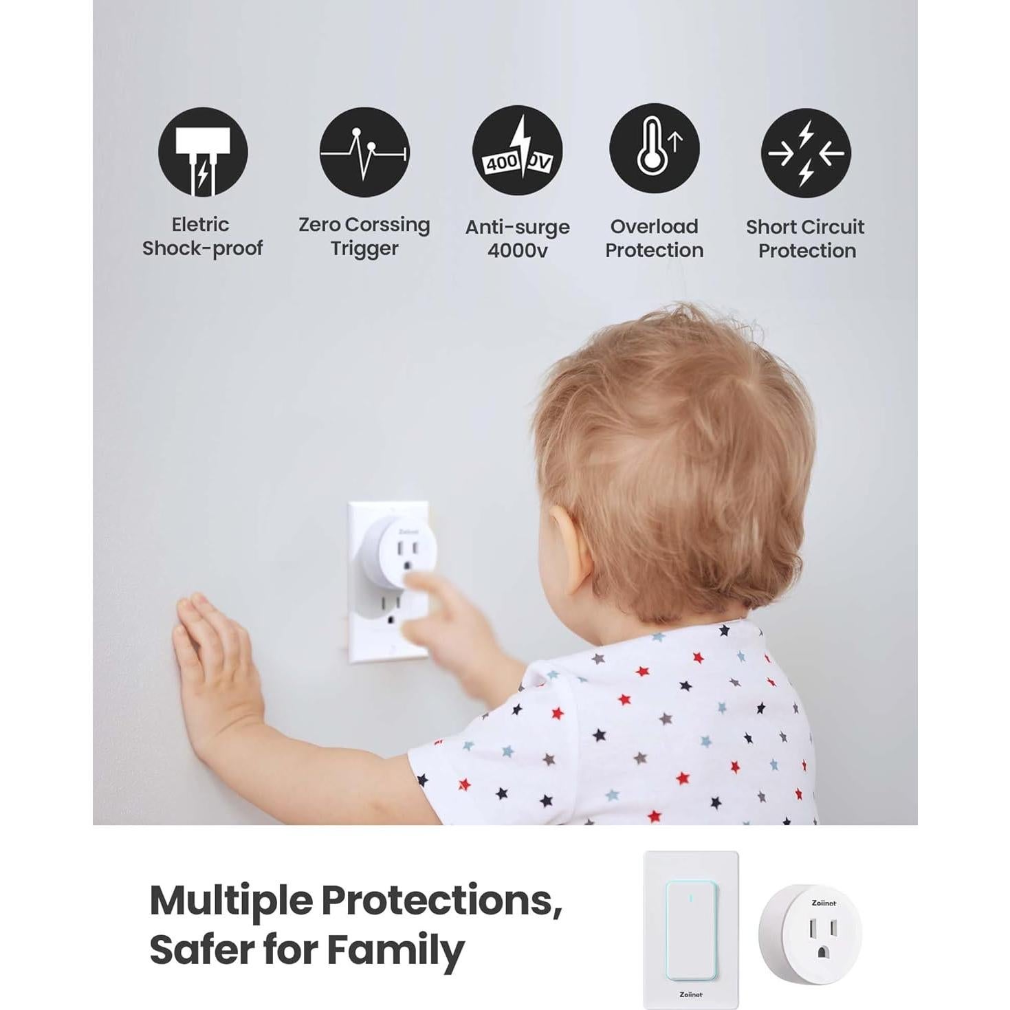 Enchufe Remoto Zoiinet SW-AK1 1500W 91.44m Programable