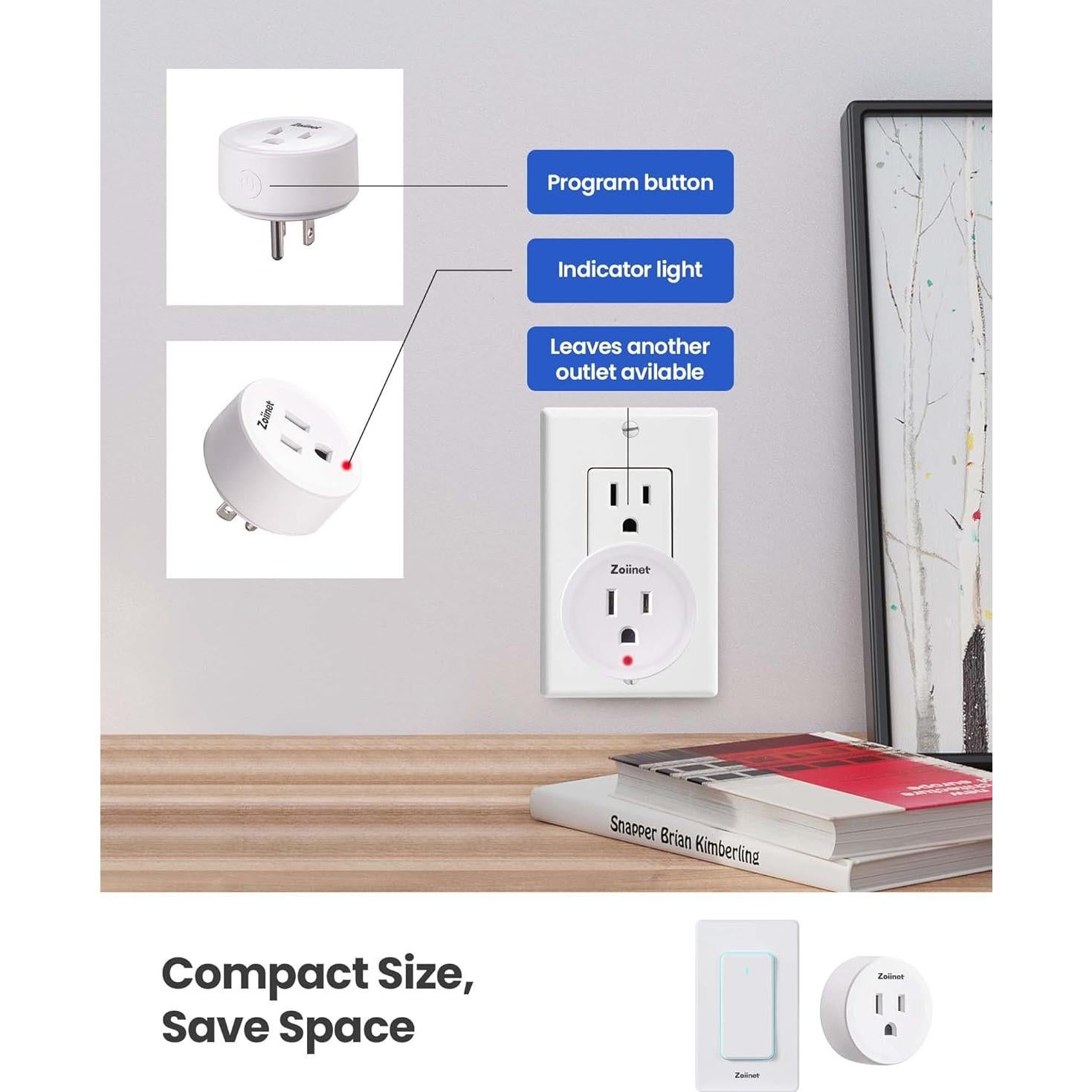 Enchufe Remoto Zoiinet SW-AK1 1500W 91.44m Programable