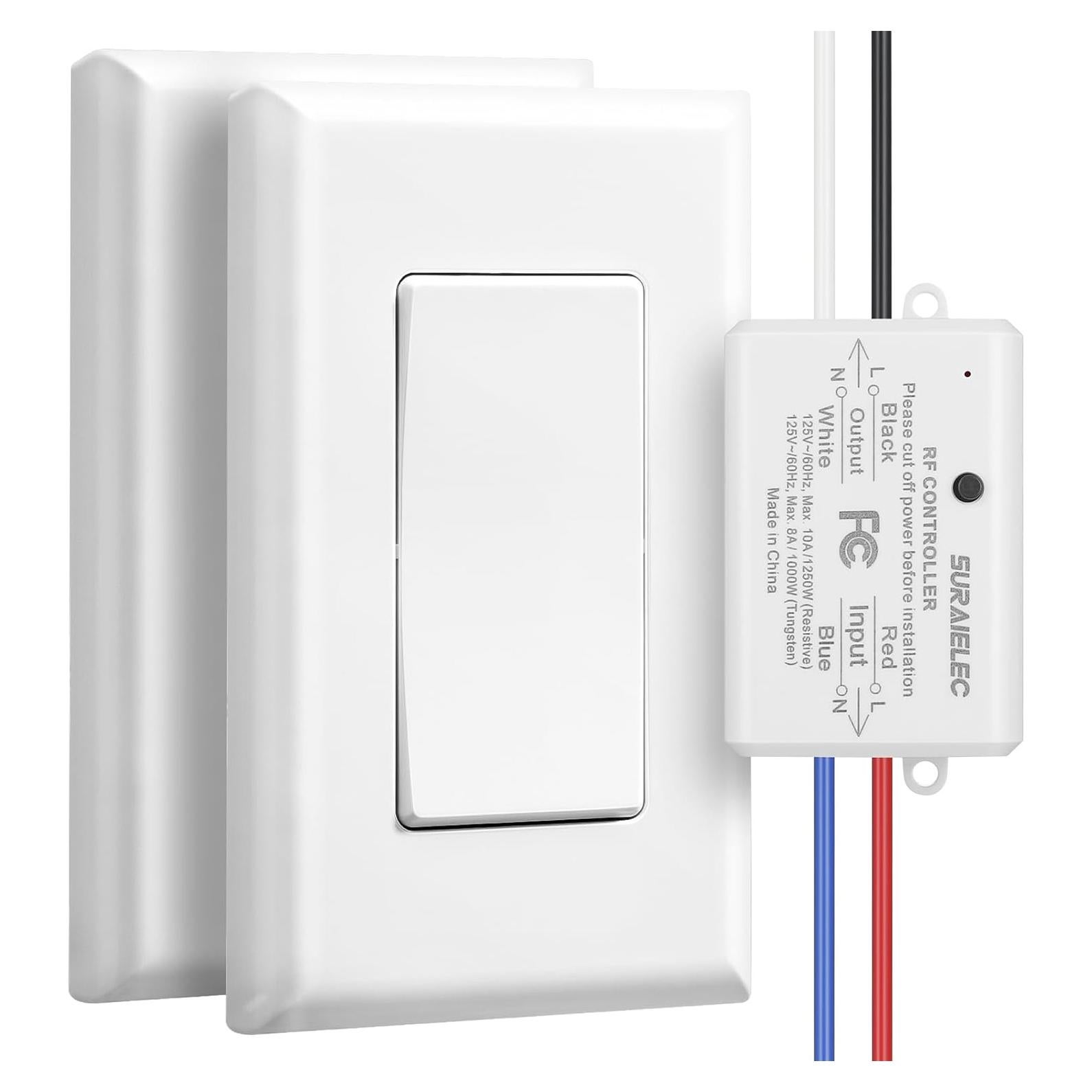 Interruptor de Luz Inalámbrico Suraielec 3 Vías Sin Cableado