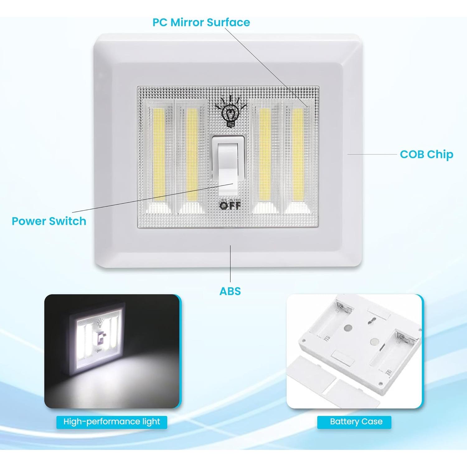 Interruptor de Luz LED COB AlltroLite 400 Lúmenes Inalámbrico