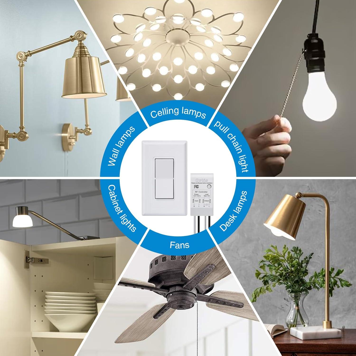 Kit Interruptor Inalámbrico Ortis 91.44m Sin Cableado