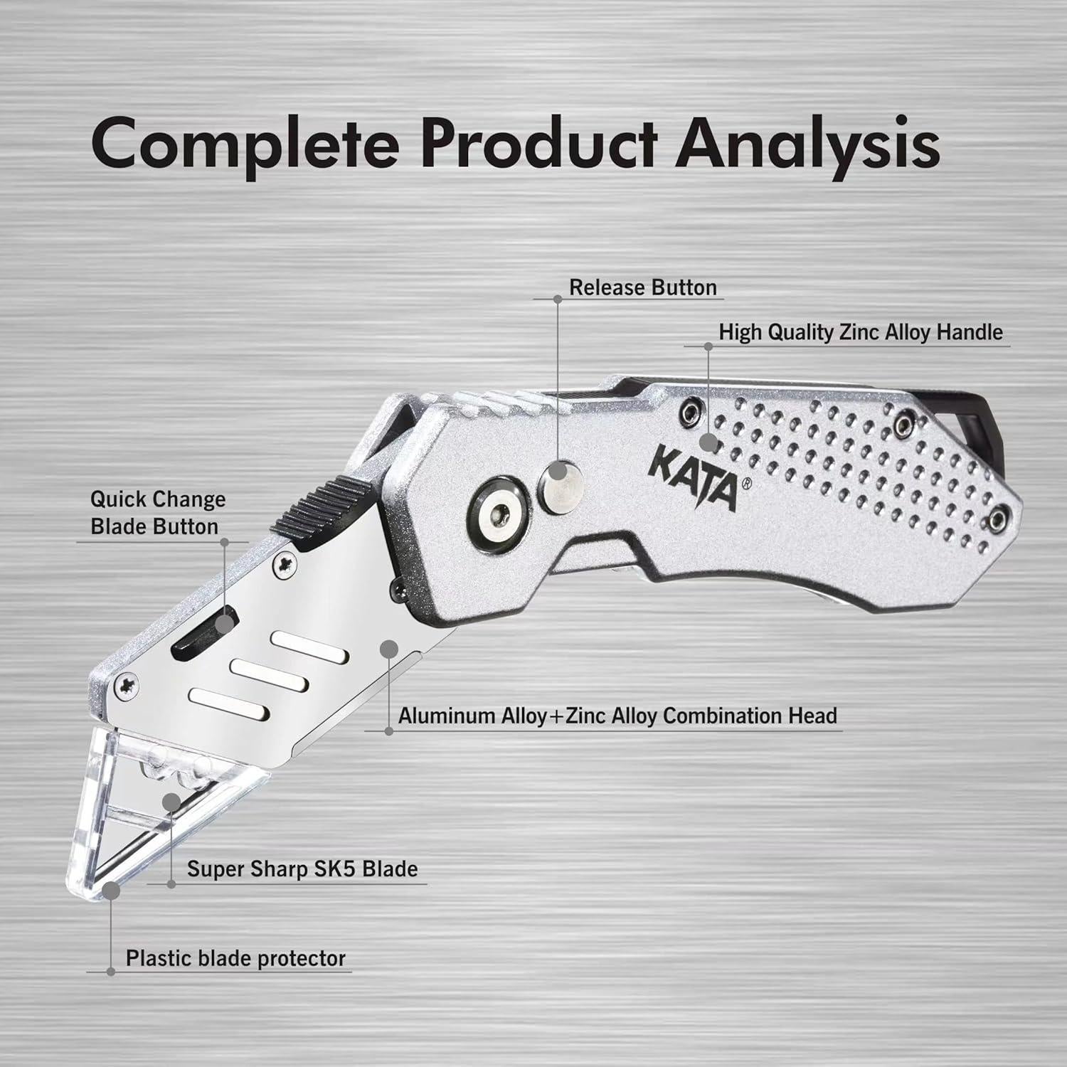 Cuchillo Utility Plegable KATA 3-Pack con 12 Cuchillas SK5