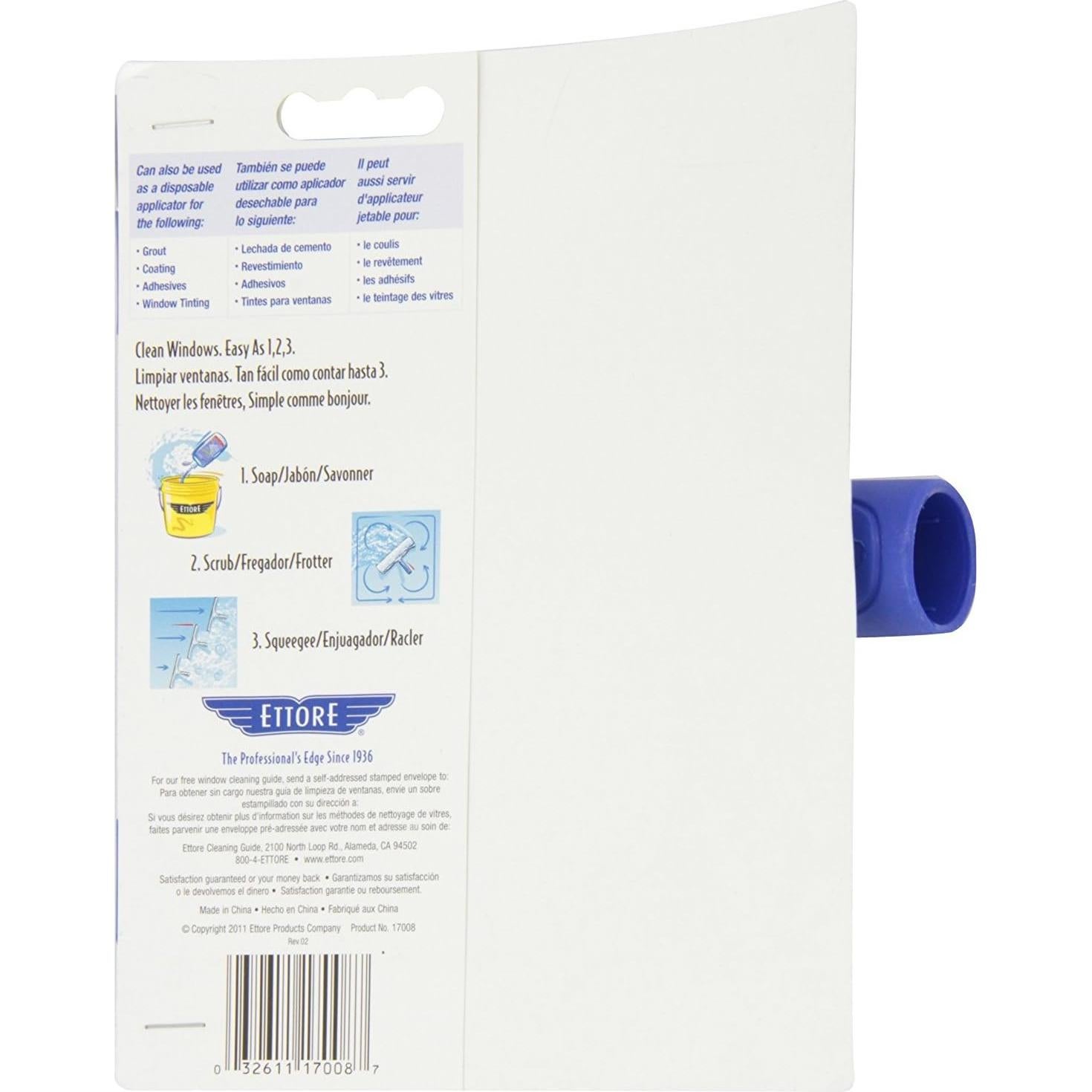 Limpiacristales Ettore 20 cm con hoja de silicona azul